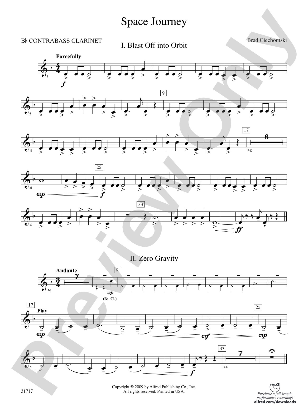 Space Journey: (wp) B-flat Contrabass Clarinet