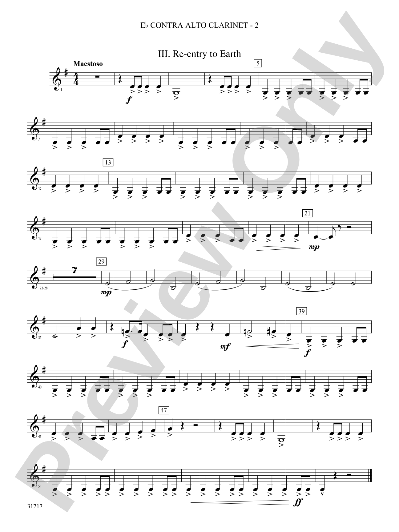 Space Journey: (wp) E-flat Contrabass Clarinet