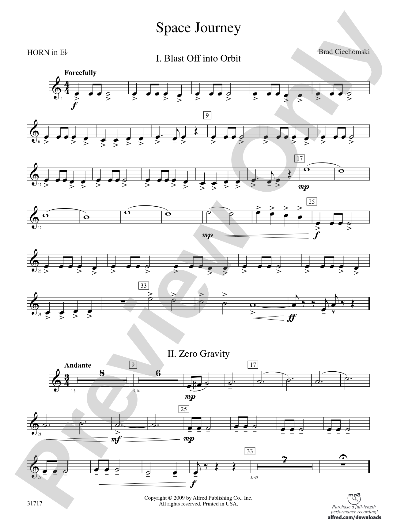 Space Journey: (wp) 1st Horn in E-flat