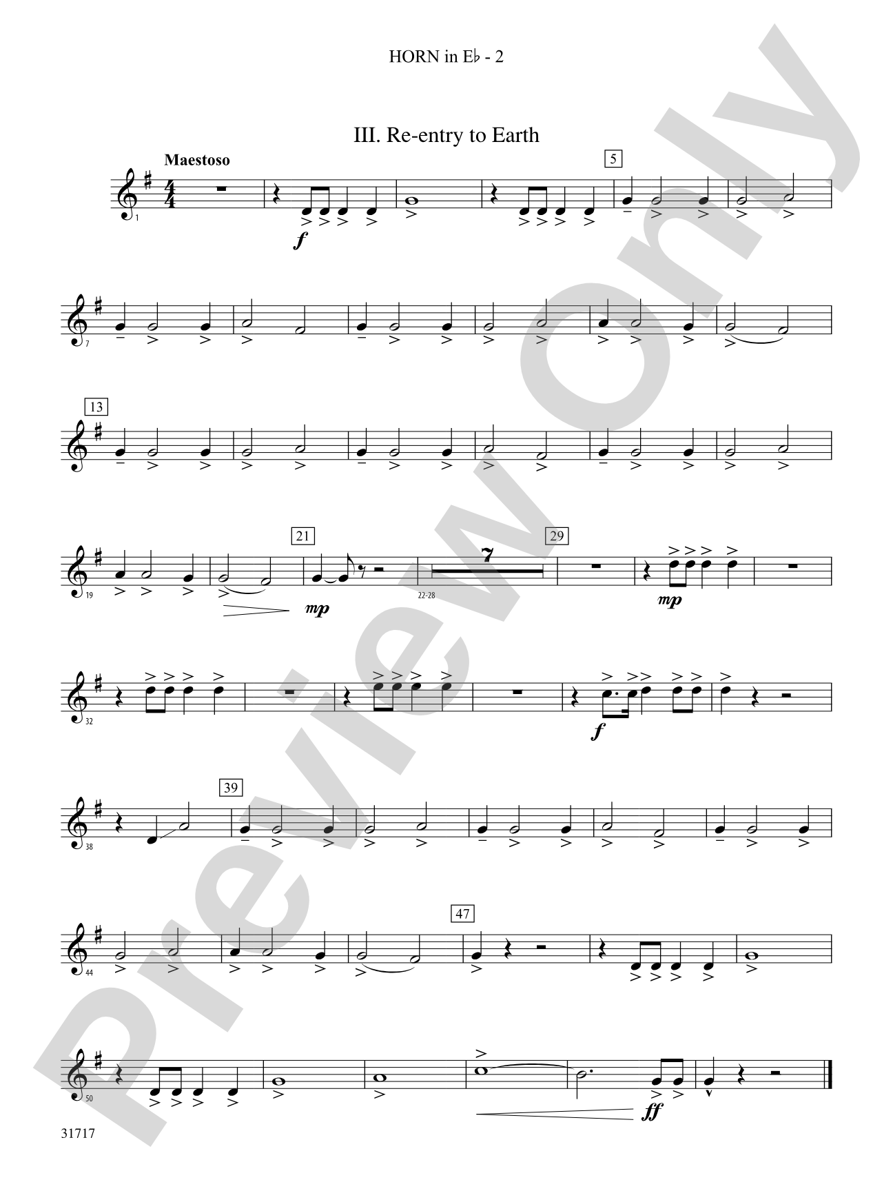 Space Journey: (wp) 1st Horn in E-flat