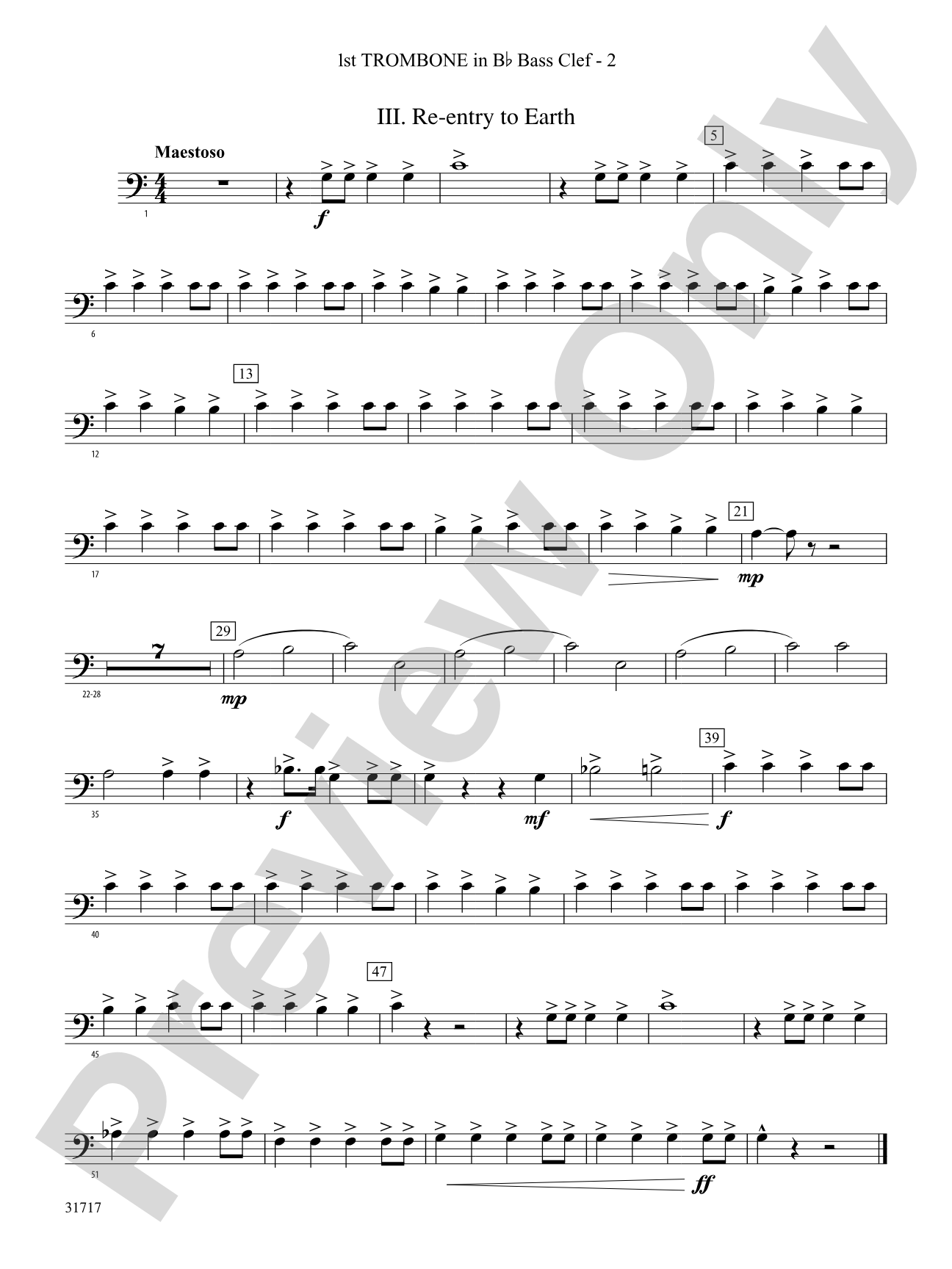 Space Journey: (wp) 1st B-flat Trombone B.C.