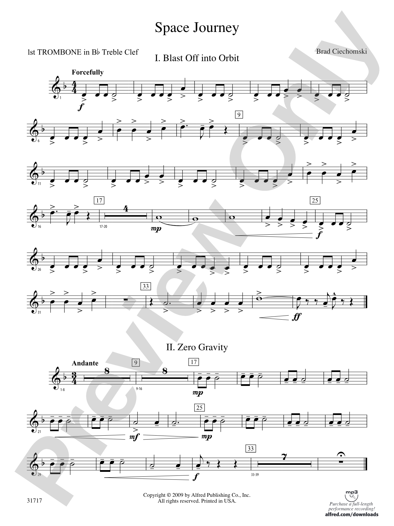 Space Journey: (wp) 1st B-flat Trombone T.C.