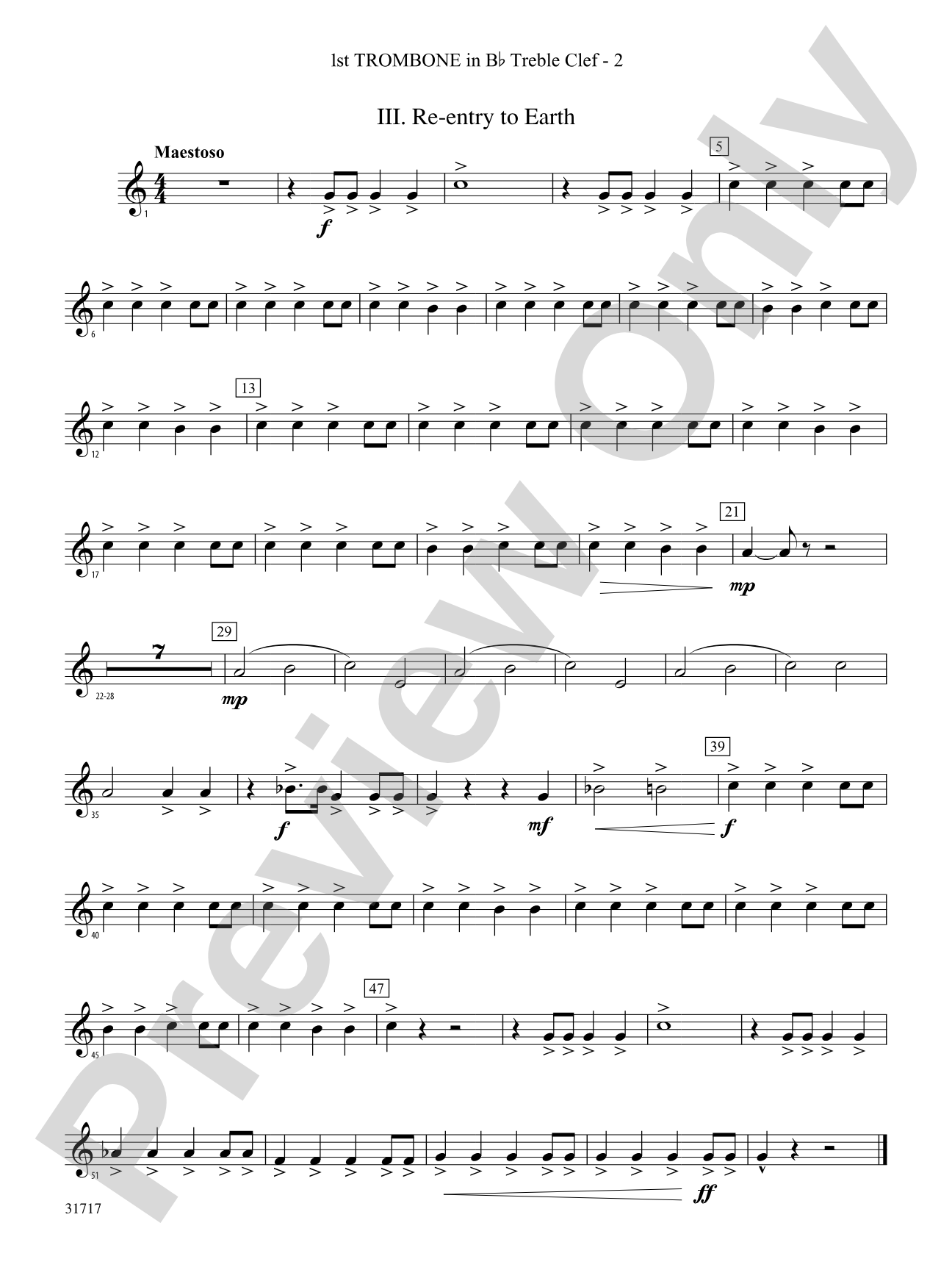 Space Journey: (wp) 1st B-flat Trombone T.C.