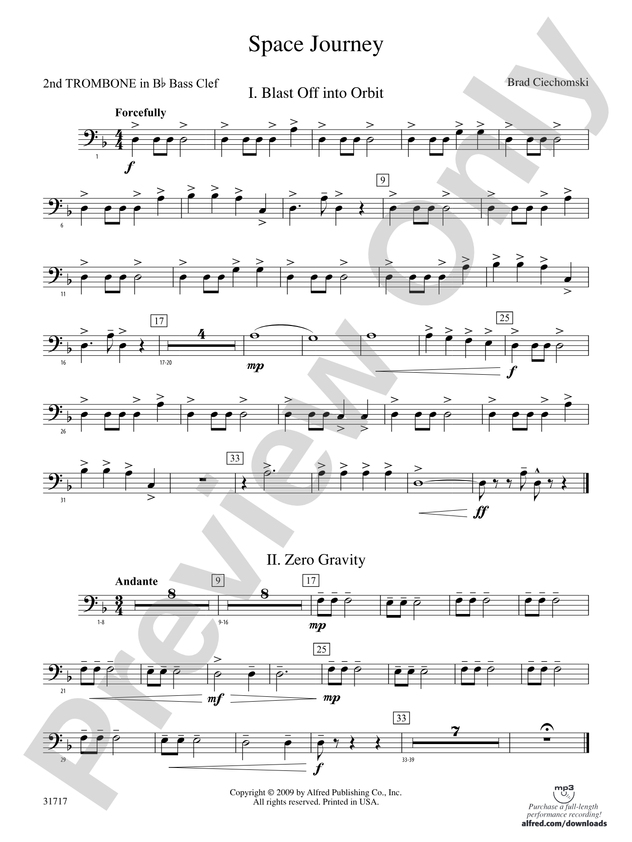 Space Journey: (wp) 2nd B-flat Trombone B.C.