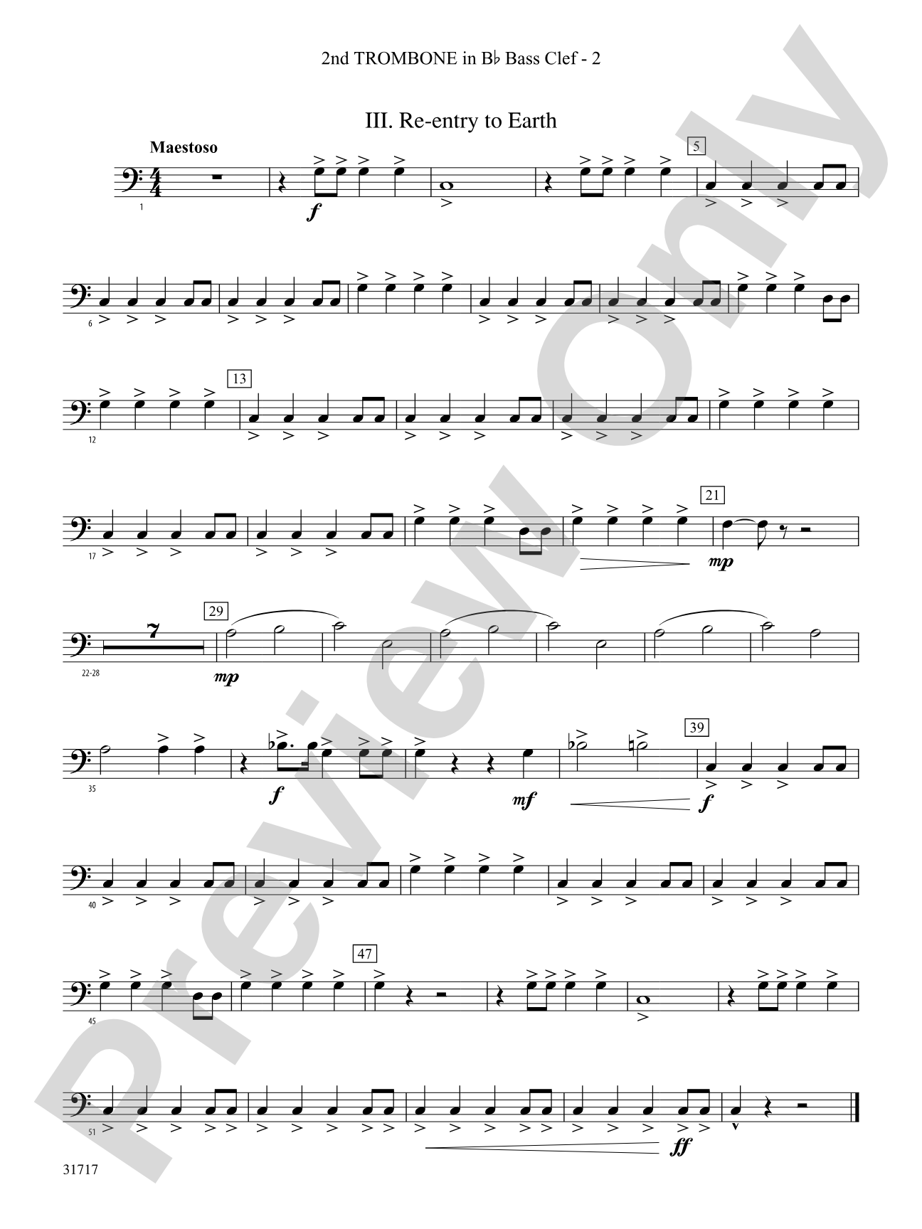 Space Journey: (wp) 2nd B-flat Trombone B.C.