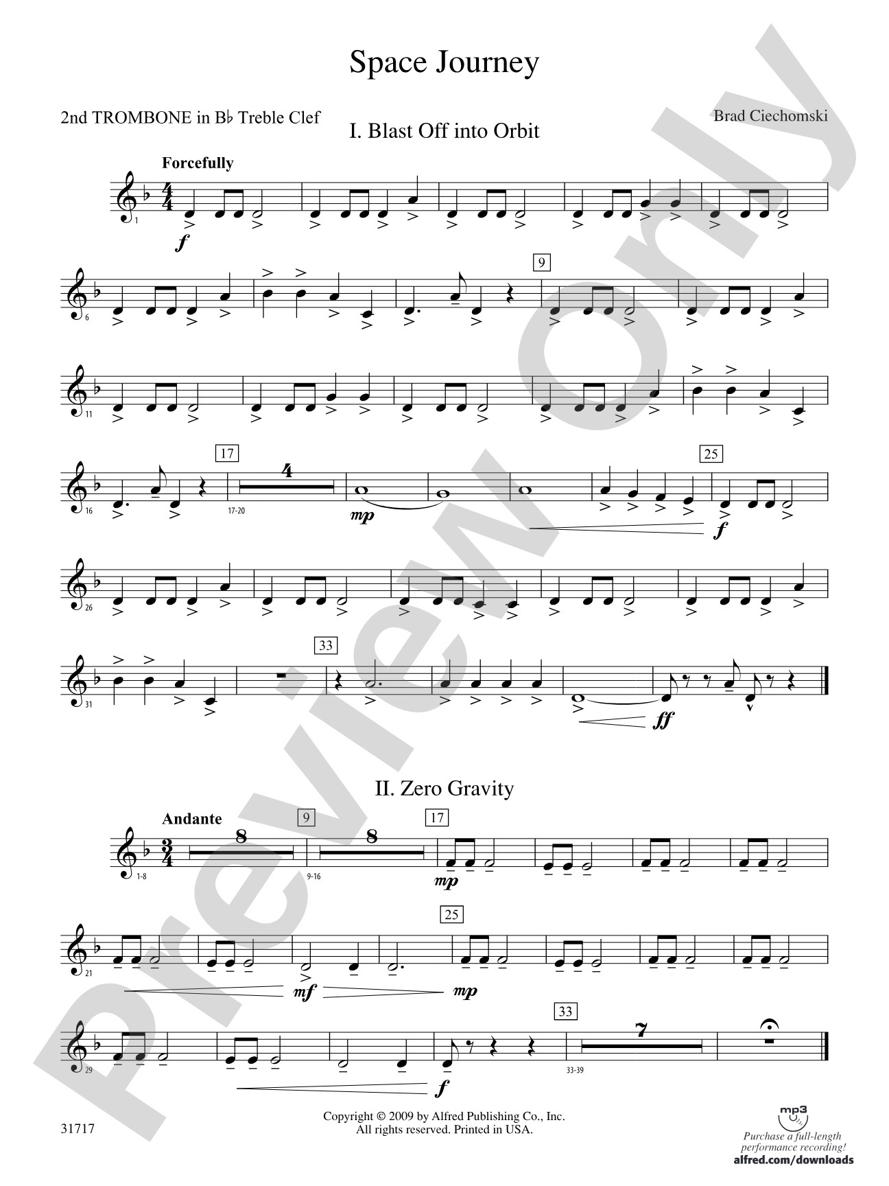 Space Journey: (wp) 2nd B-flat Trombone T.C.