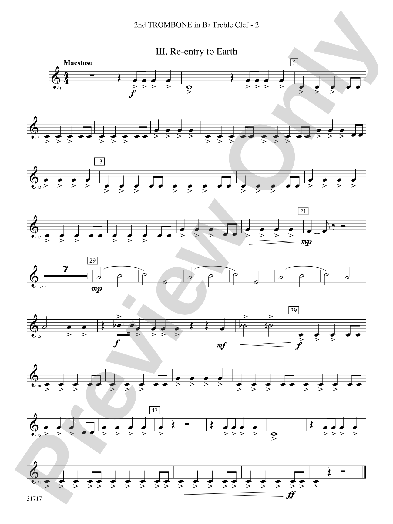 Space Journey: (wp) 2nd B-flat Trombone T.C.