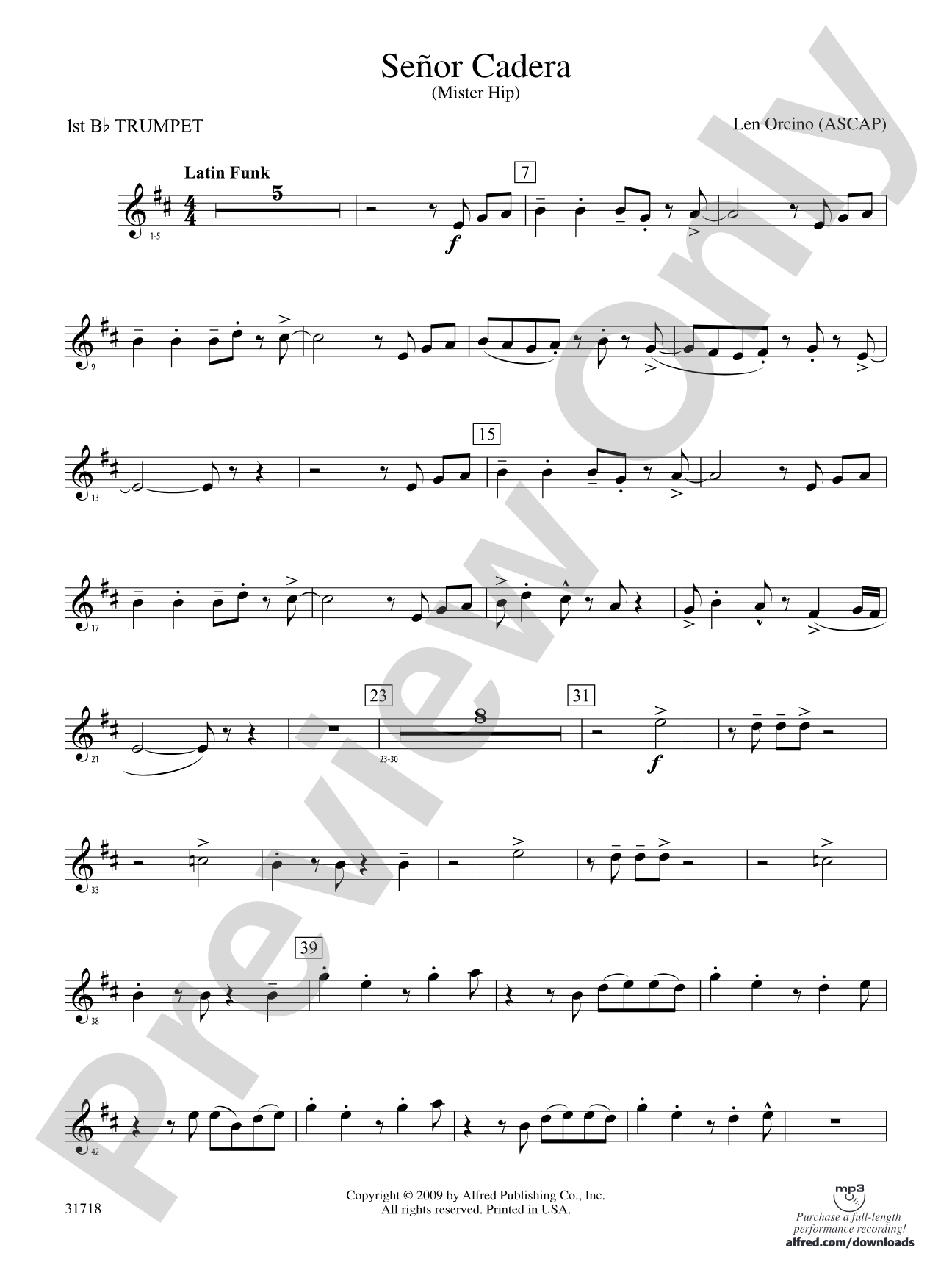 Señor Cadera (Mister Hip): 1st B-flat Trumpet