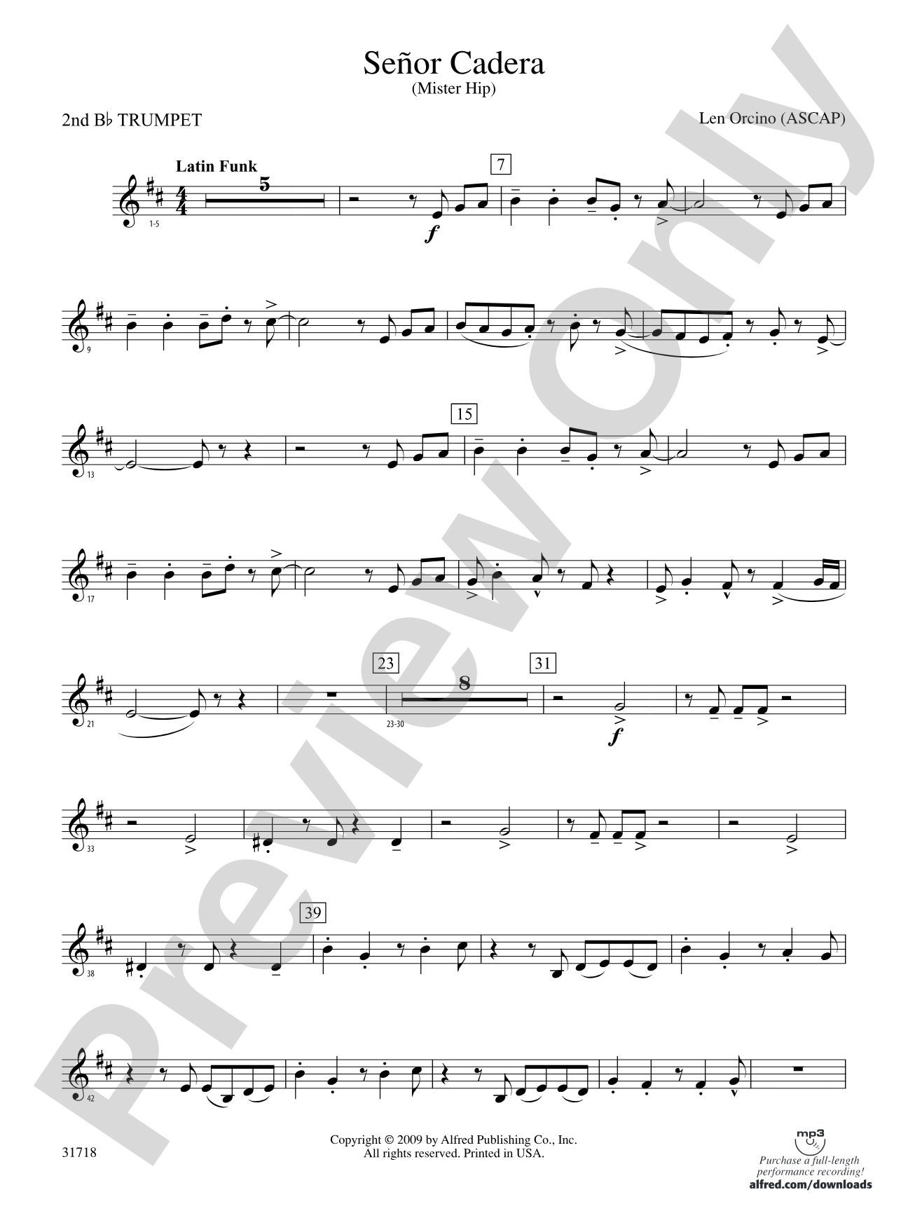 Señor Cadera (Mister Hip): 2nd B-flat Trumpet