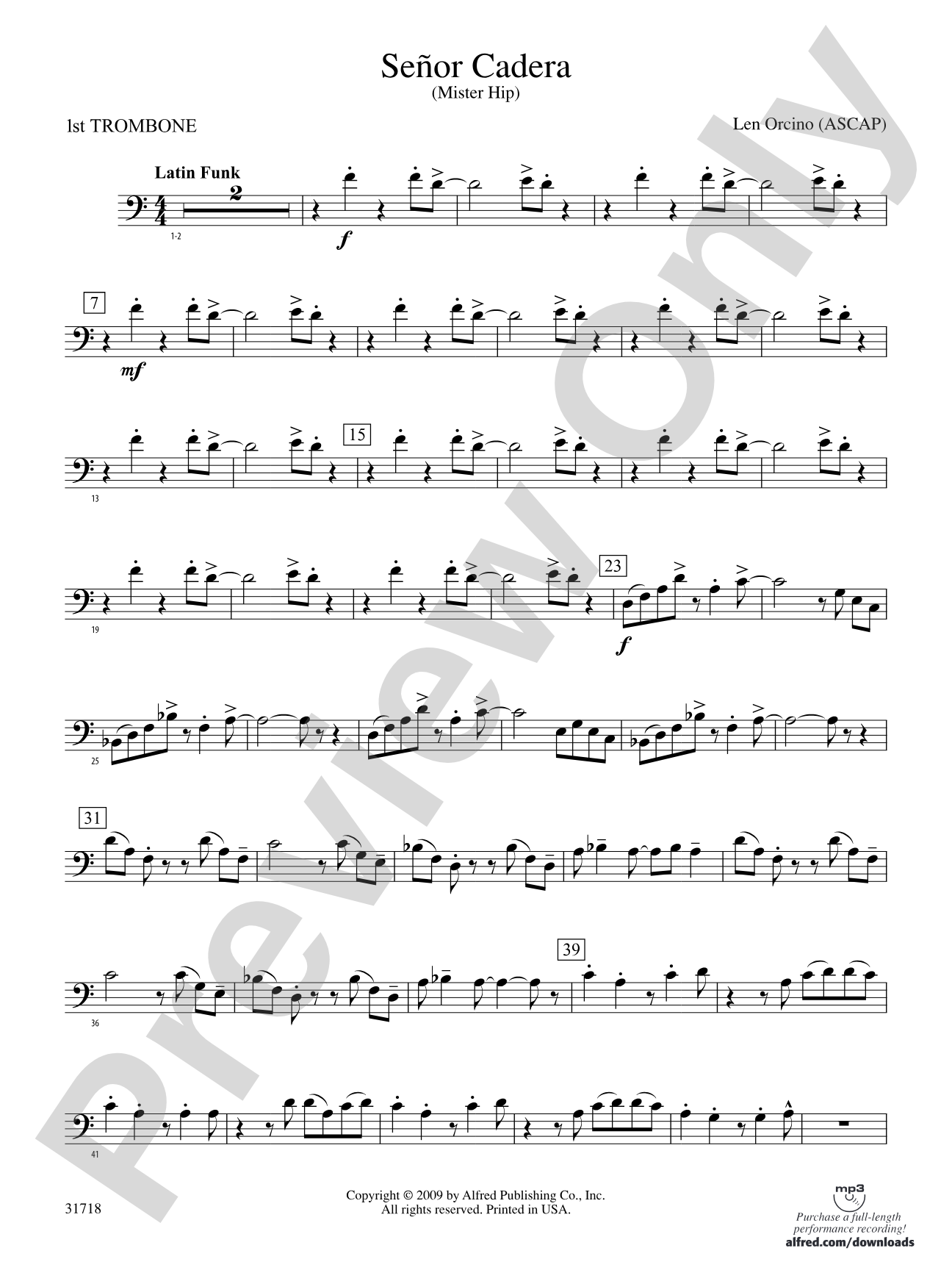 Señor Cadera (Mister Hip): 1st Trombone