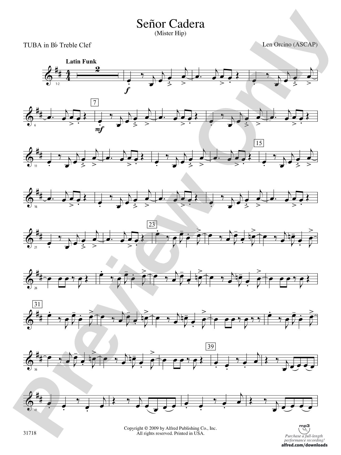 Señor Cadera (Mister Hip): (wp) B-flat Tuba T.C.