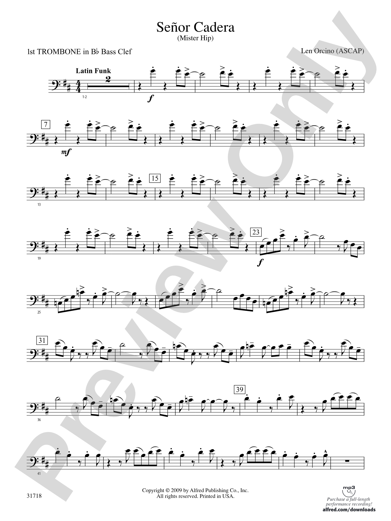 Señor Cadera (Mister Hip): (wp) 1st B-flat Trombone B.C.