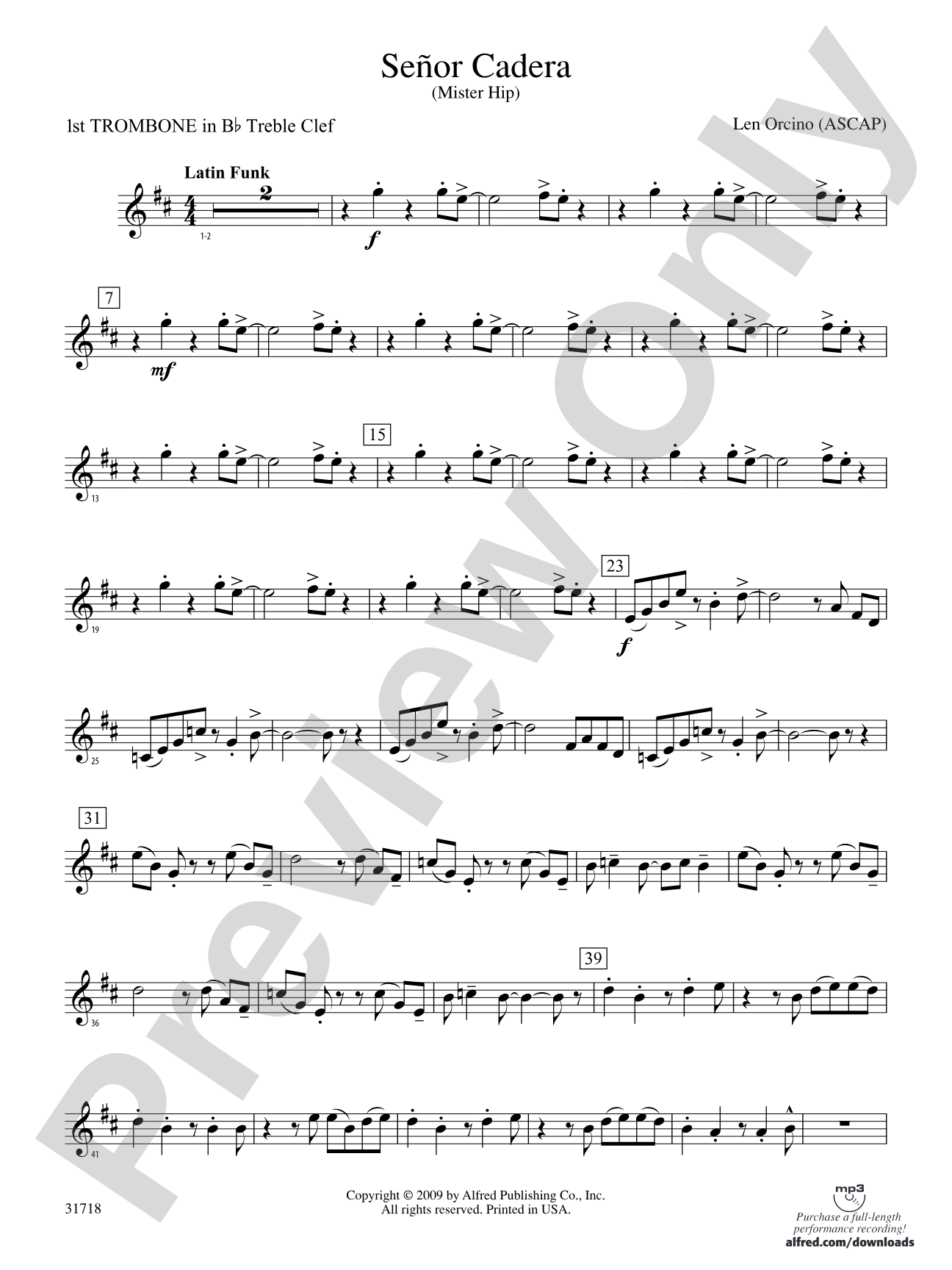 Señor Cadera (Mister Hip): (wp) 1st B-flat Trombone T.C.