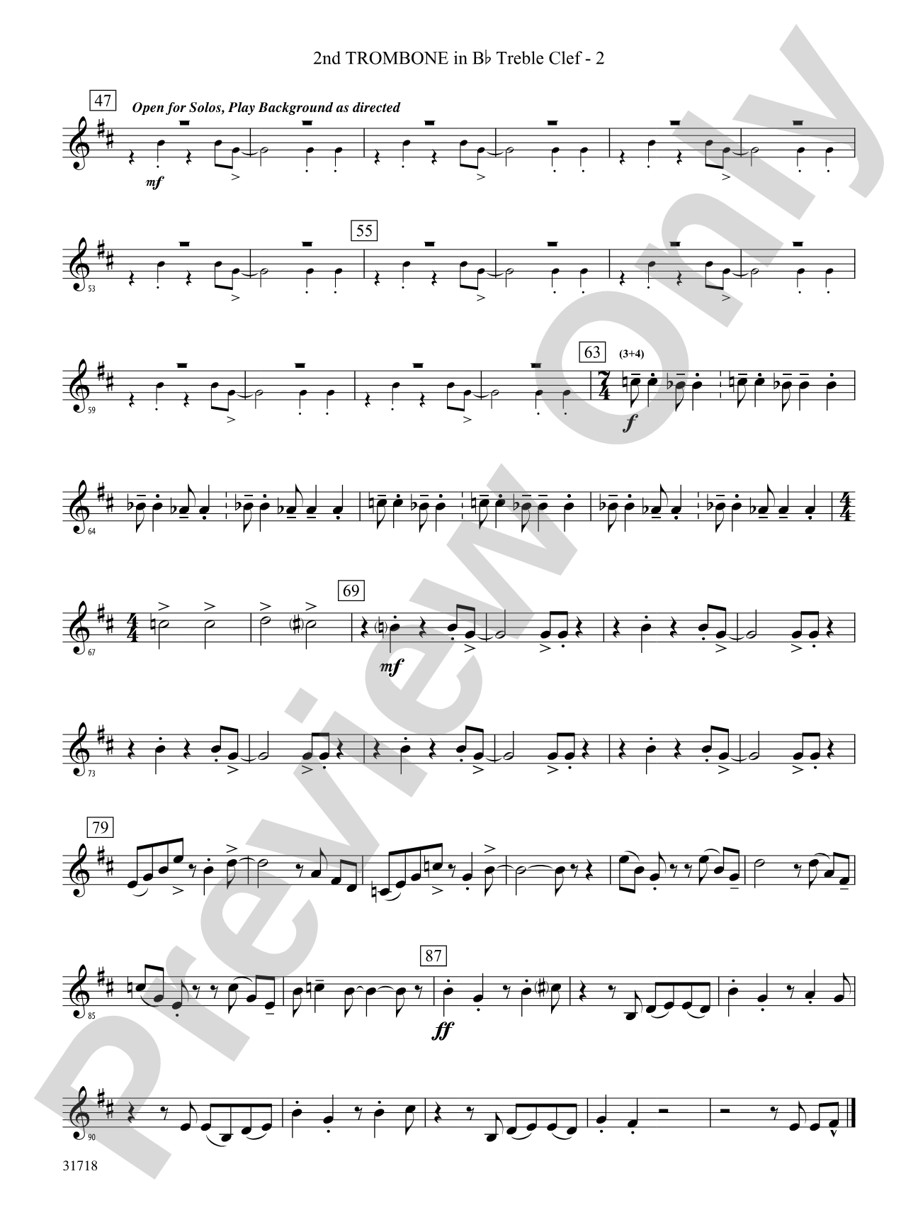 Señor Cadera (Mister Hip): (wp) 2nd B-flat Trombone T.C.