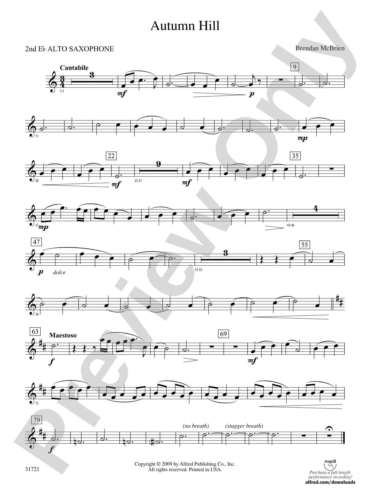 Autumn Hill: 2nd E-flat Alto Saxophone