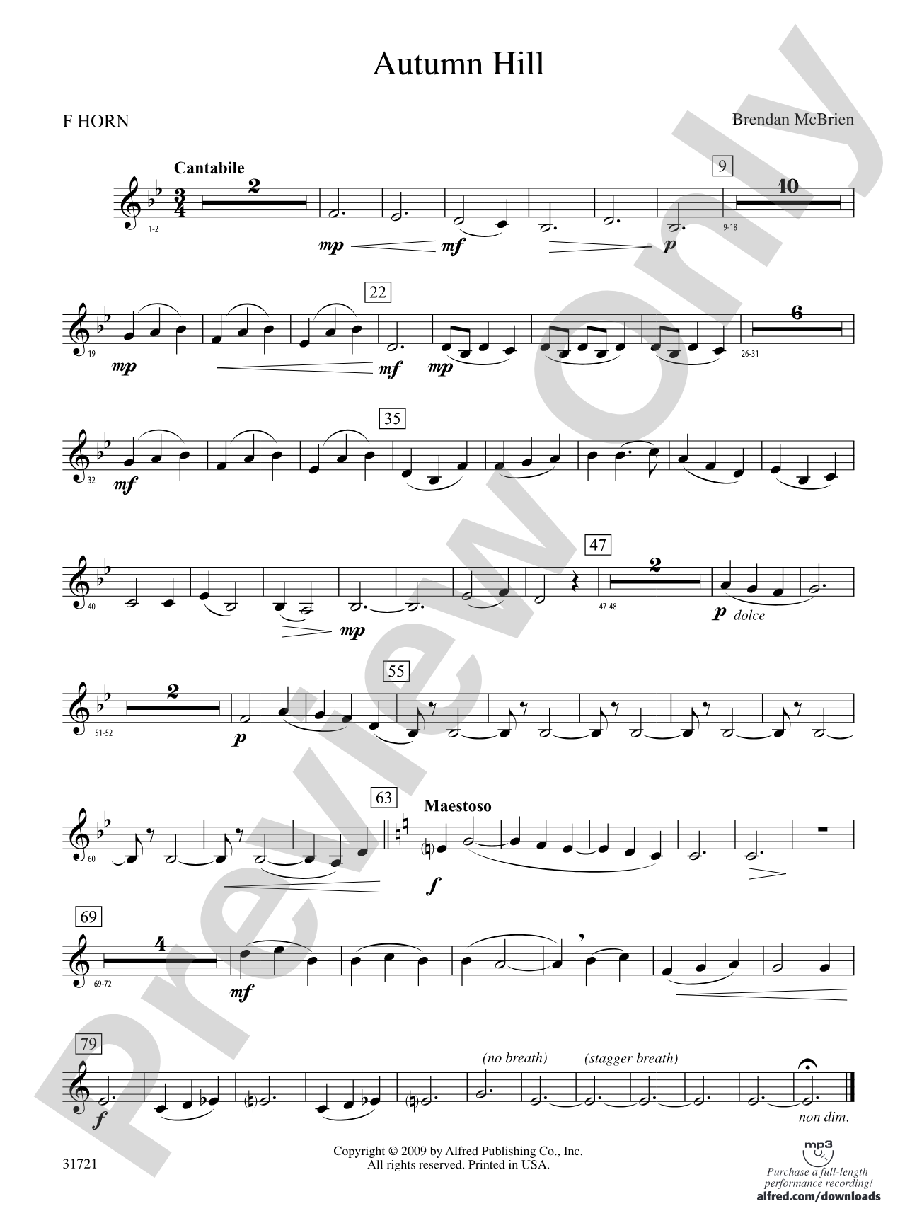 Autumn Hill: 1st F Horn