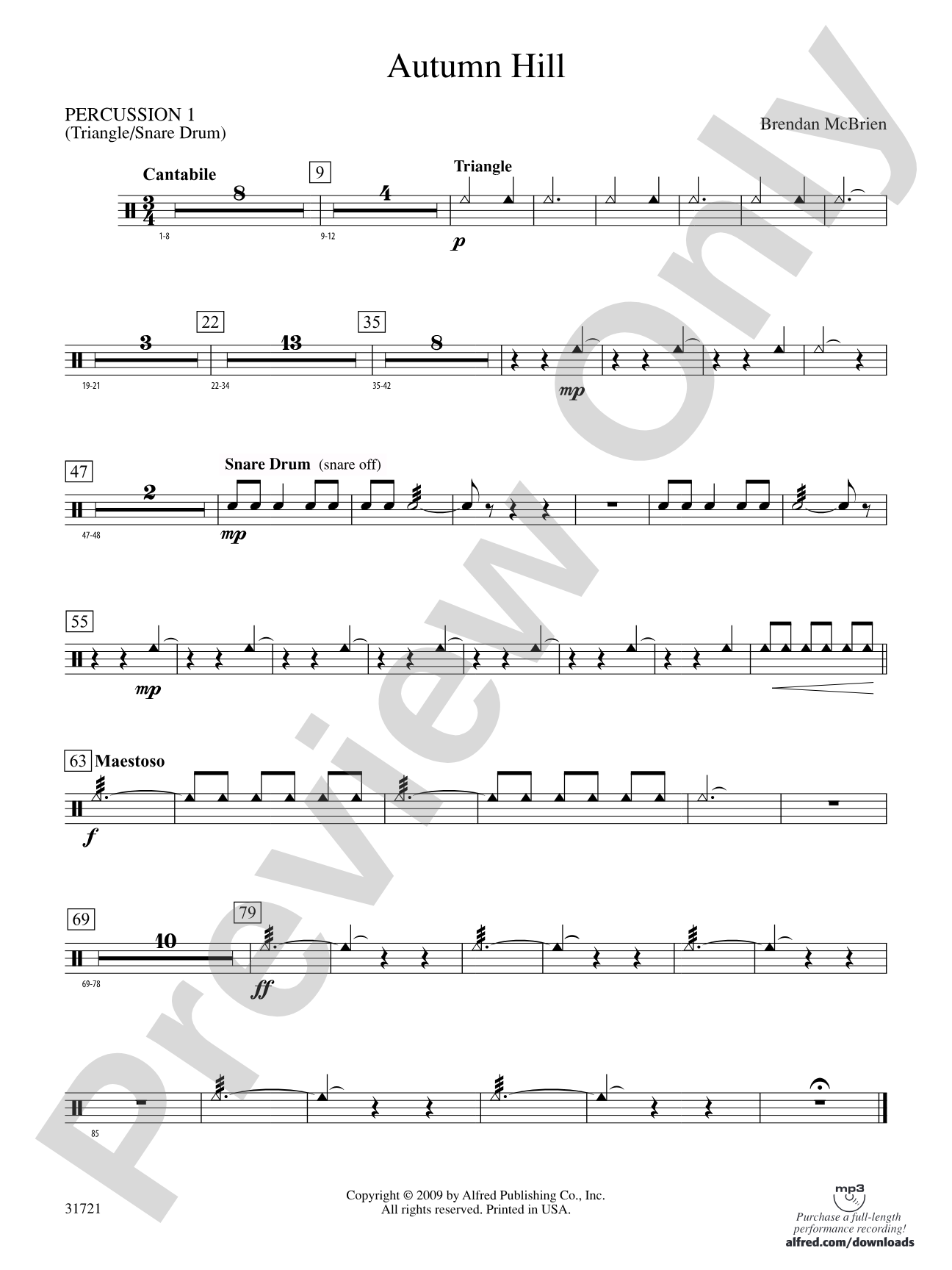 Autumn Hill: 1st Percussion