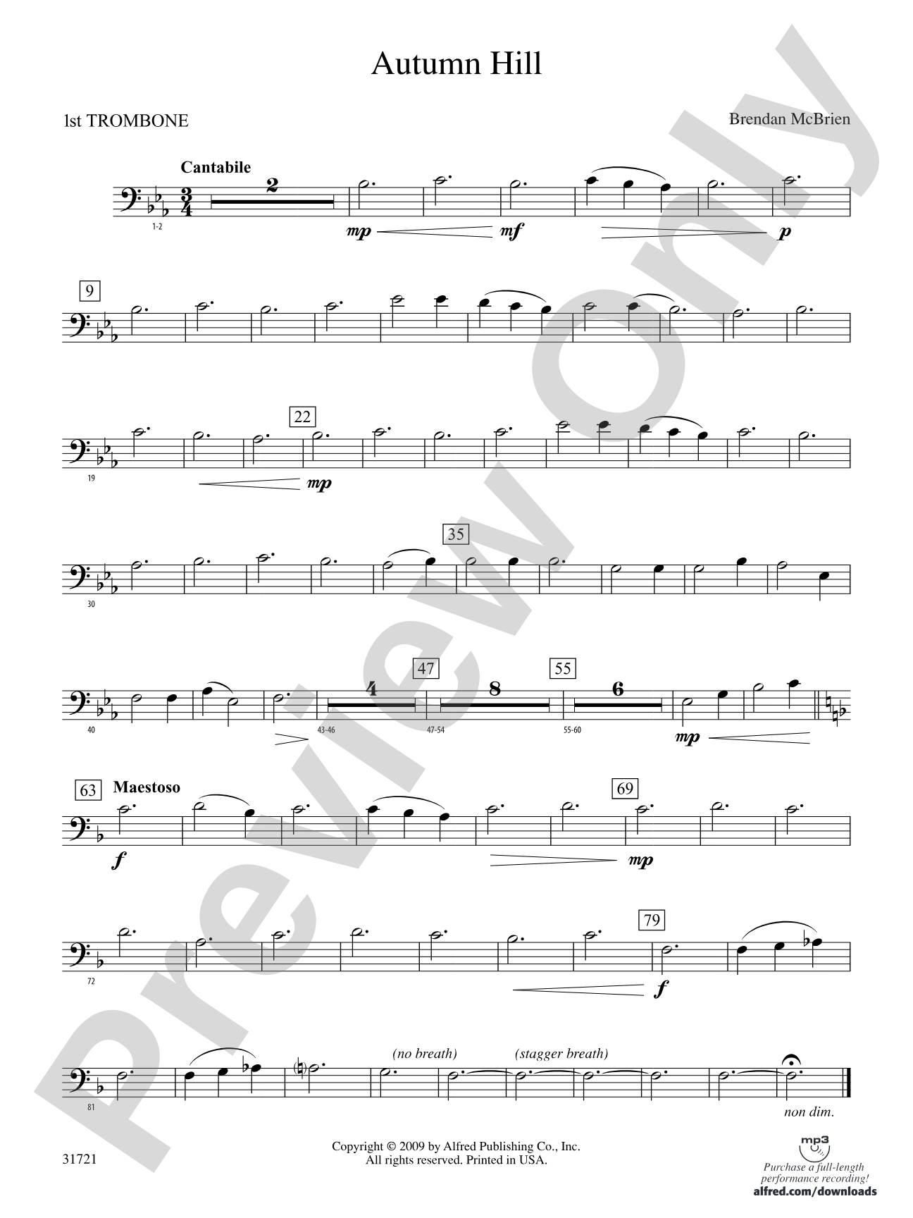 Autumn Hill: 1st Trombone