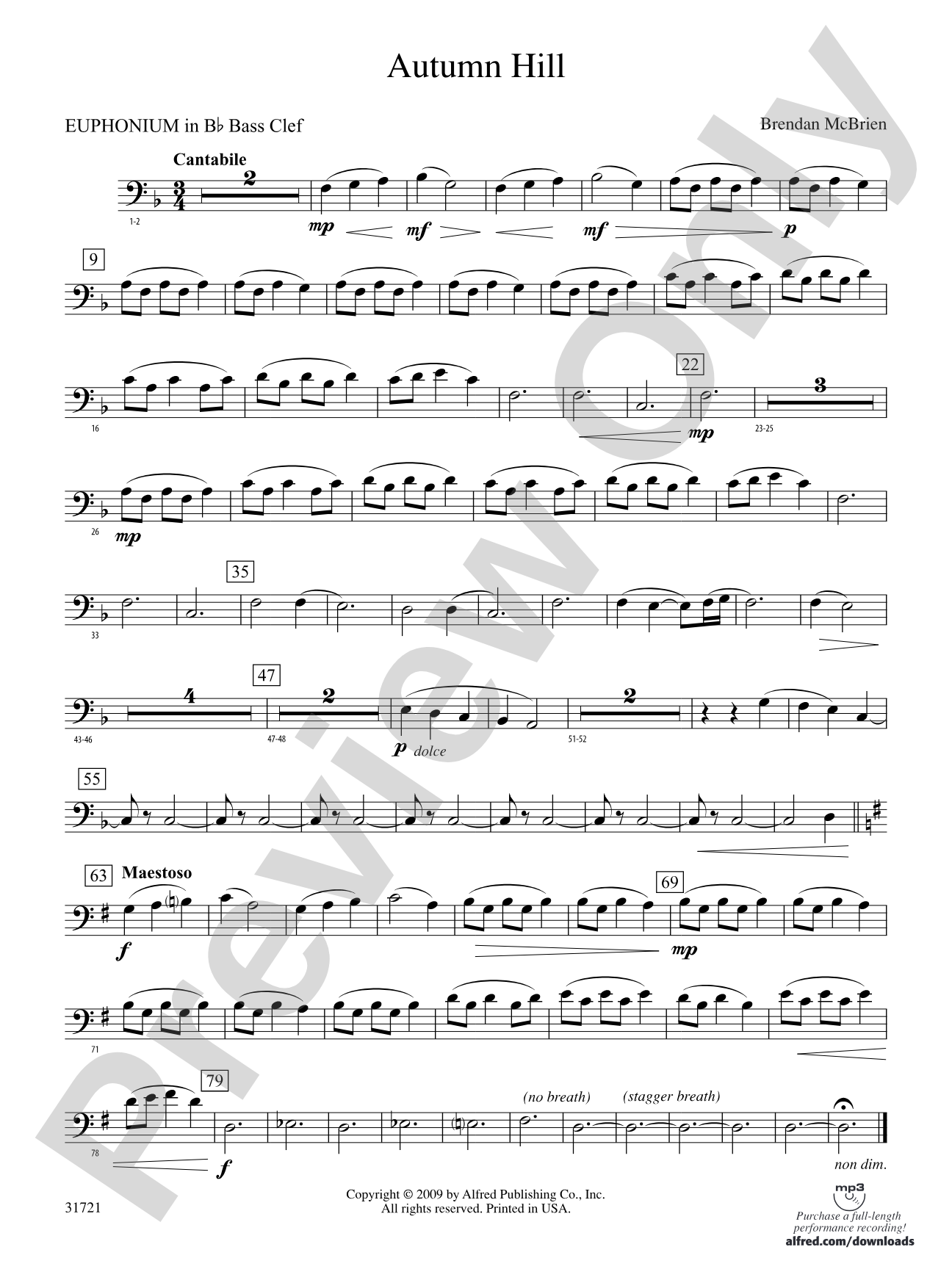 Autumn Hill: (wp) B-flat Baritone B.C.
