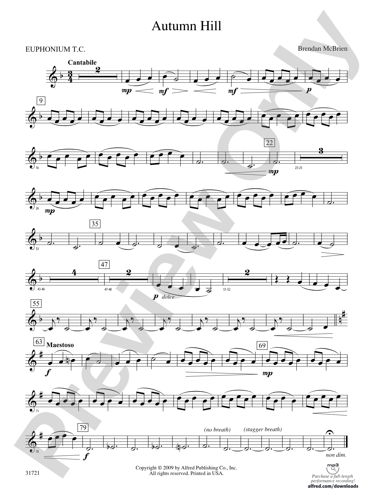 Autumn Hill: (wp) Baritone T.C.