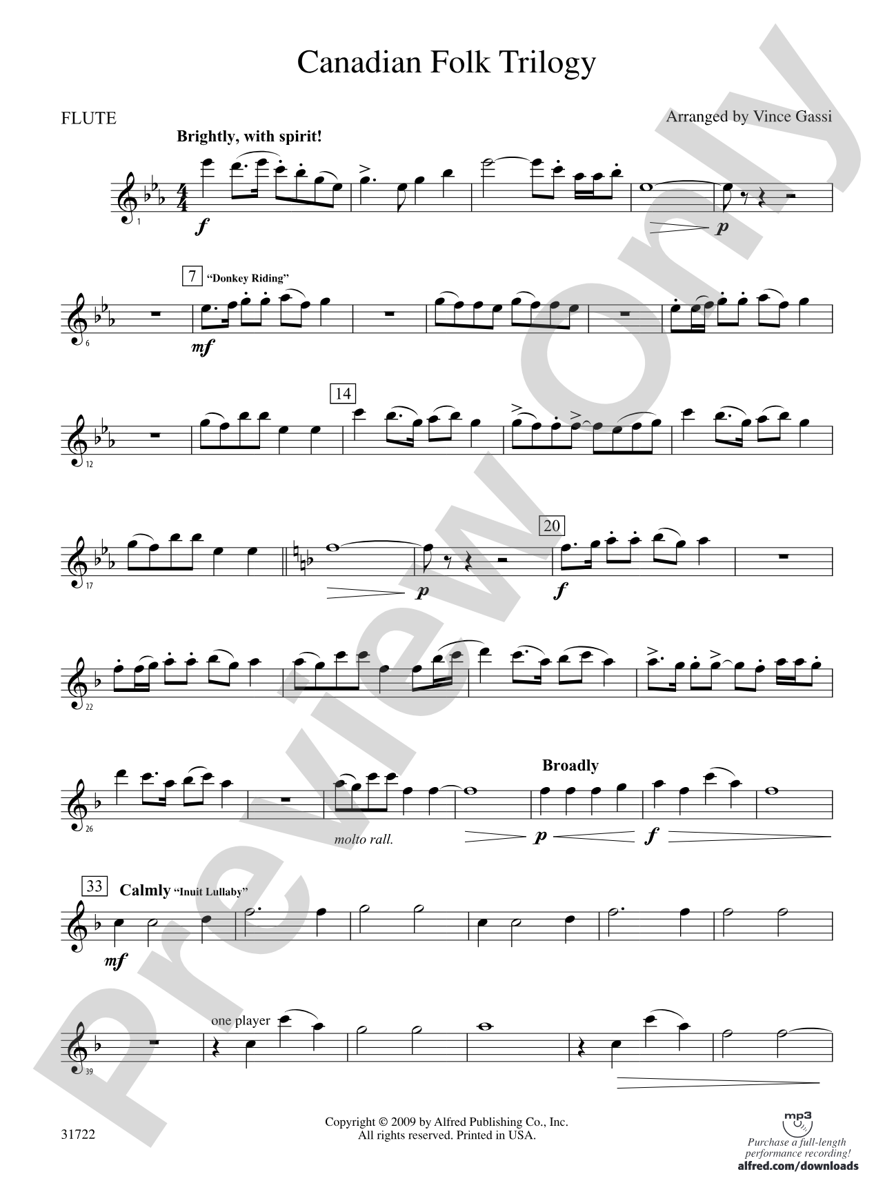 Canadian Folk Trilogy: Flute