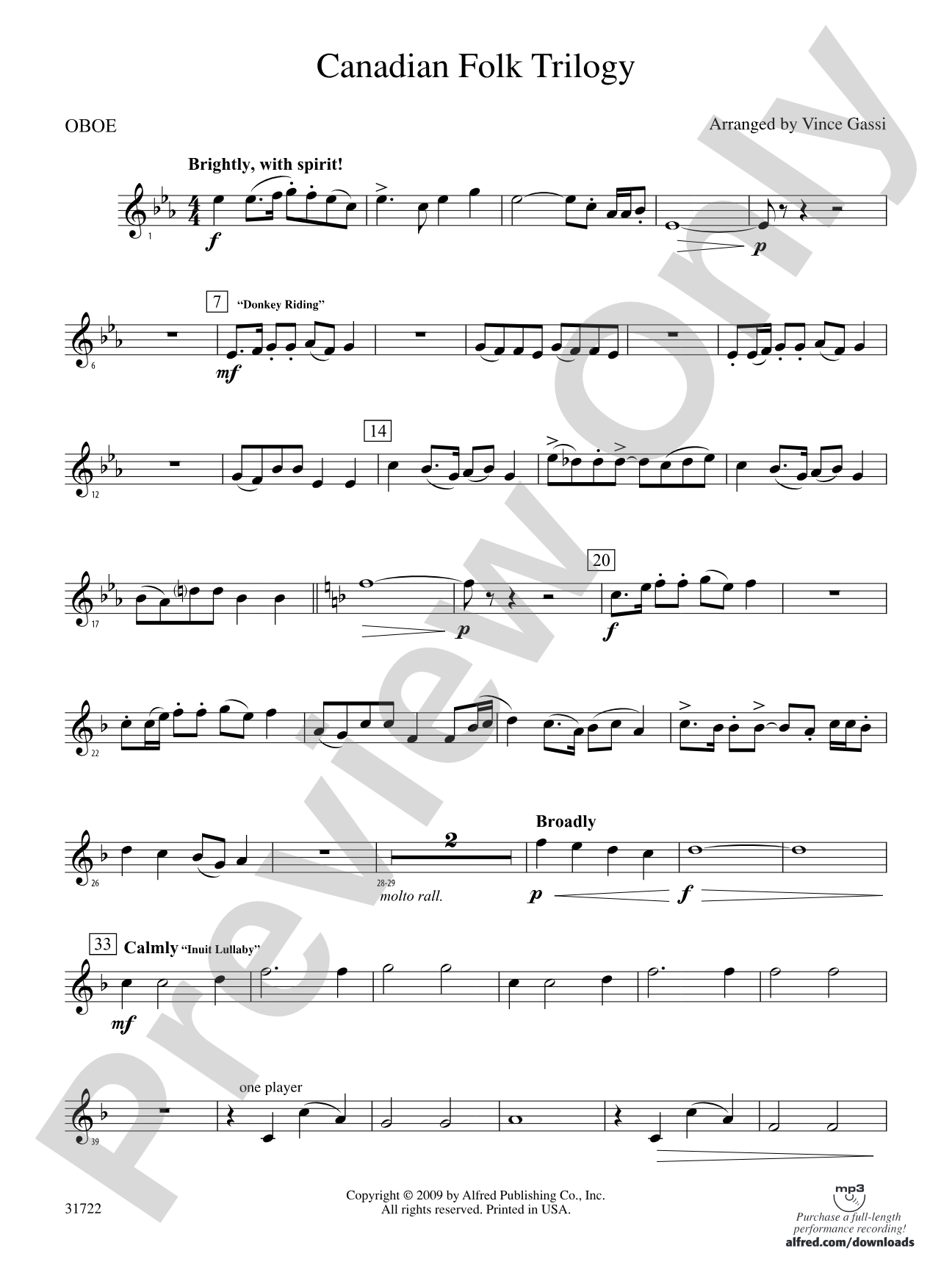 Canadian Folk Trilogy: Oboe