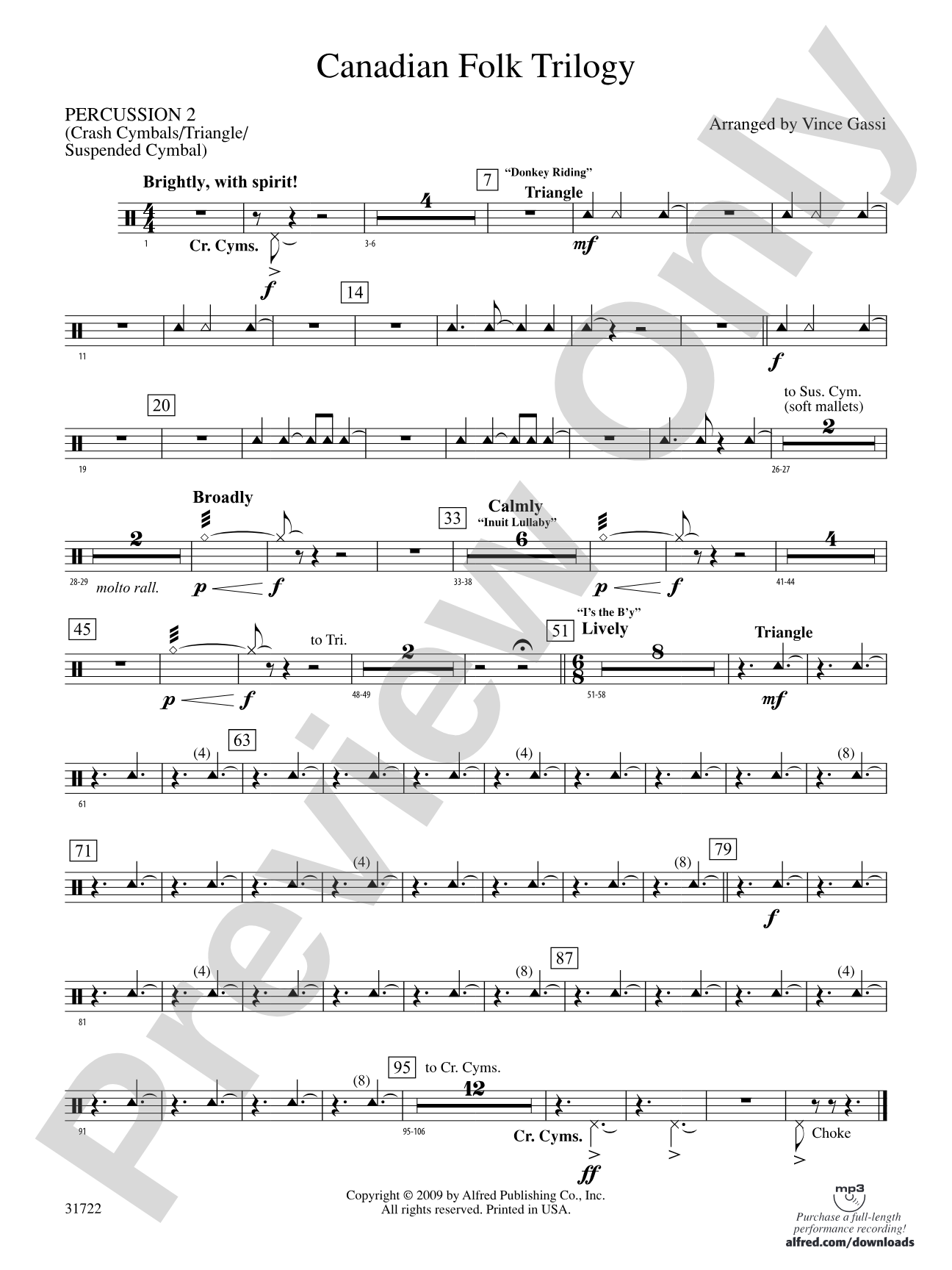 Canadian Folk Trilogy: 2nd Percussion