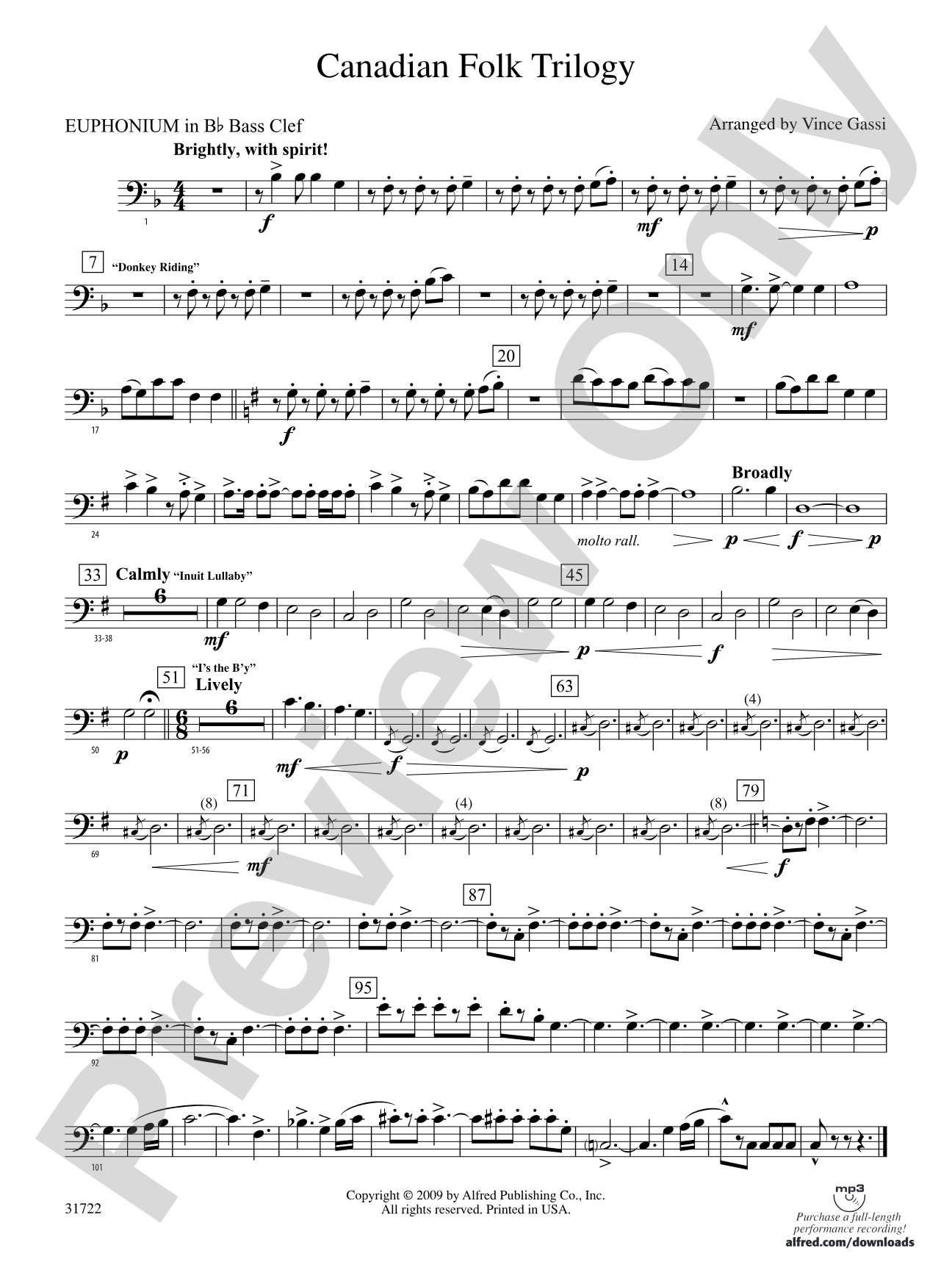 Canadian Folk Trilogy: (wp) B-flat Baritone B.C.
