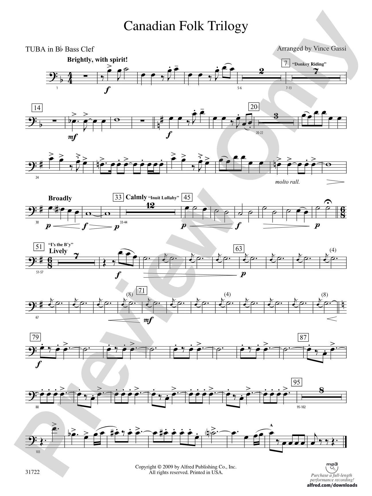 Canadian Folk Trilogy: (wp) B-flat Tuba B.C.