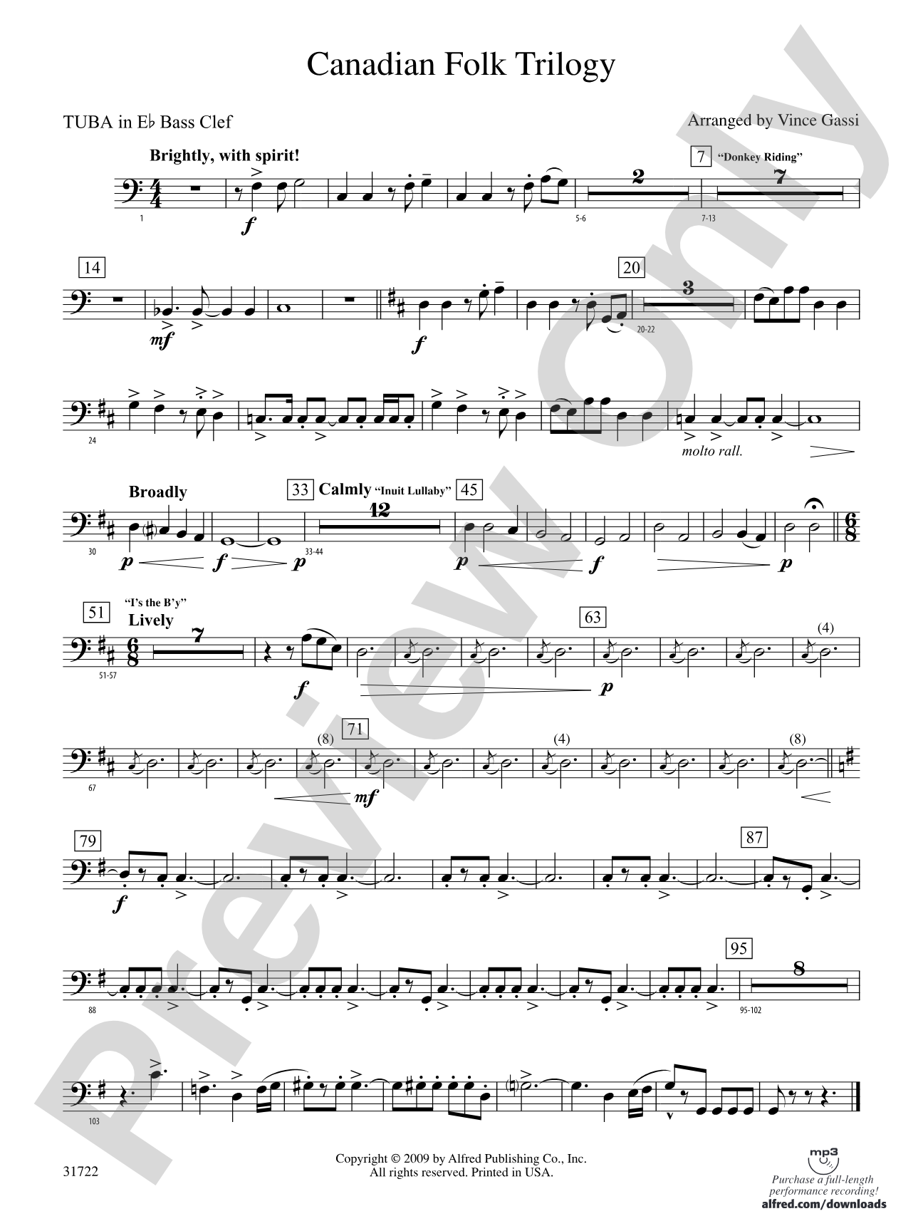 Canadian Folk Trilogy: (wp) E-flat Tuba B.C.