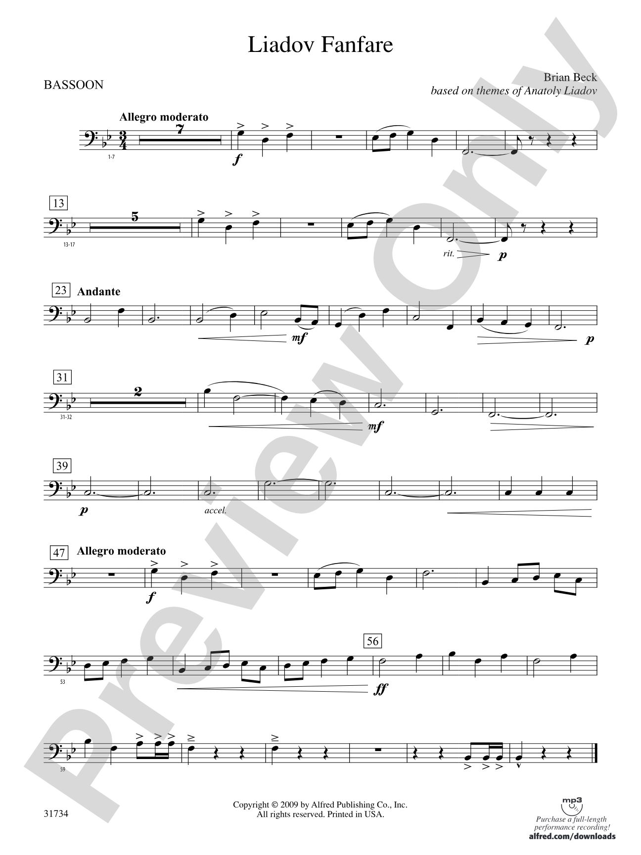 Liadov Fanfare: Bassoon