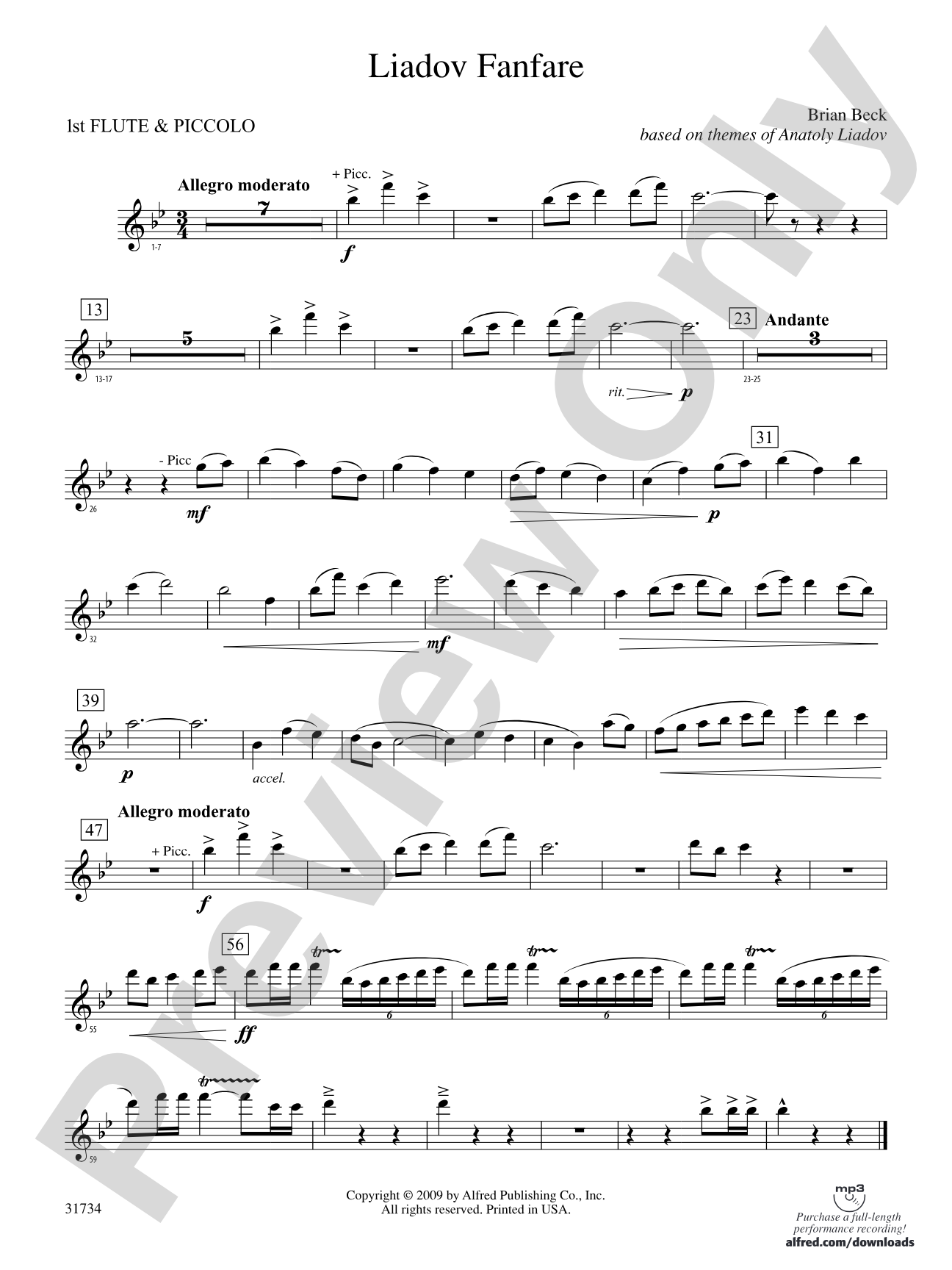 Liadov Fanfare: Flute
