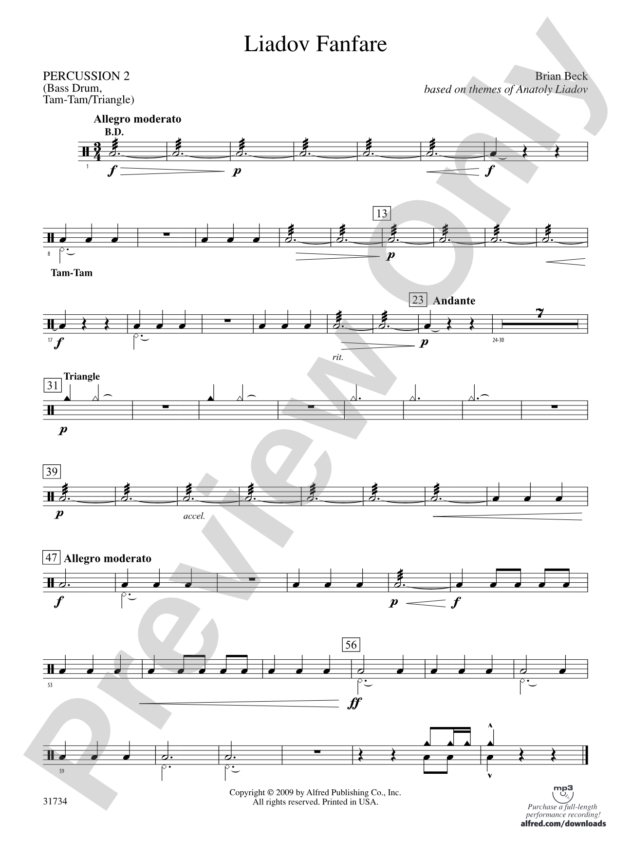Liadov Fanfare: 2nd Percussion