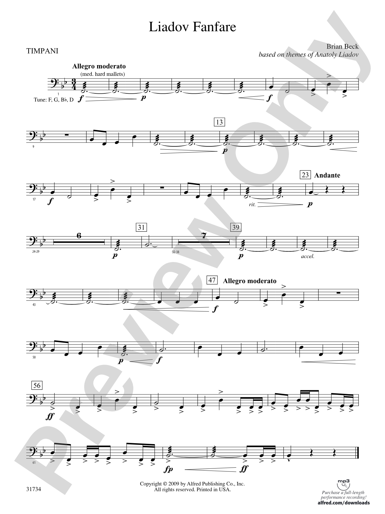 Liadov Fanfare: Timpani