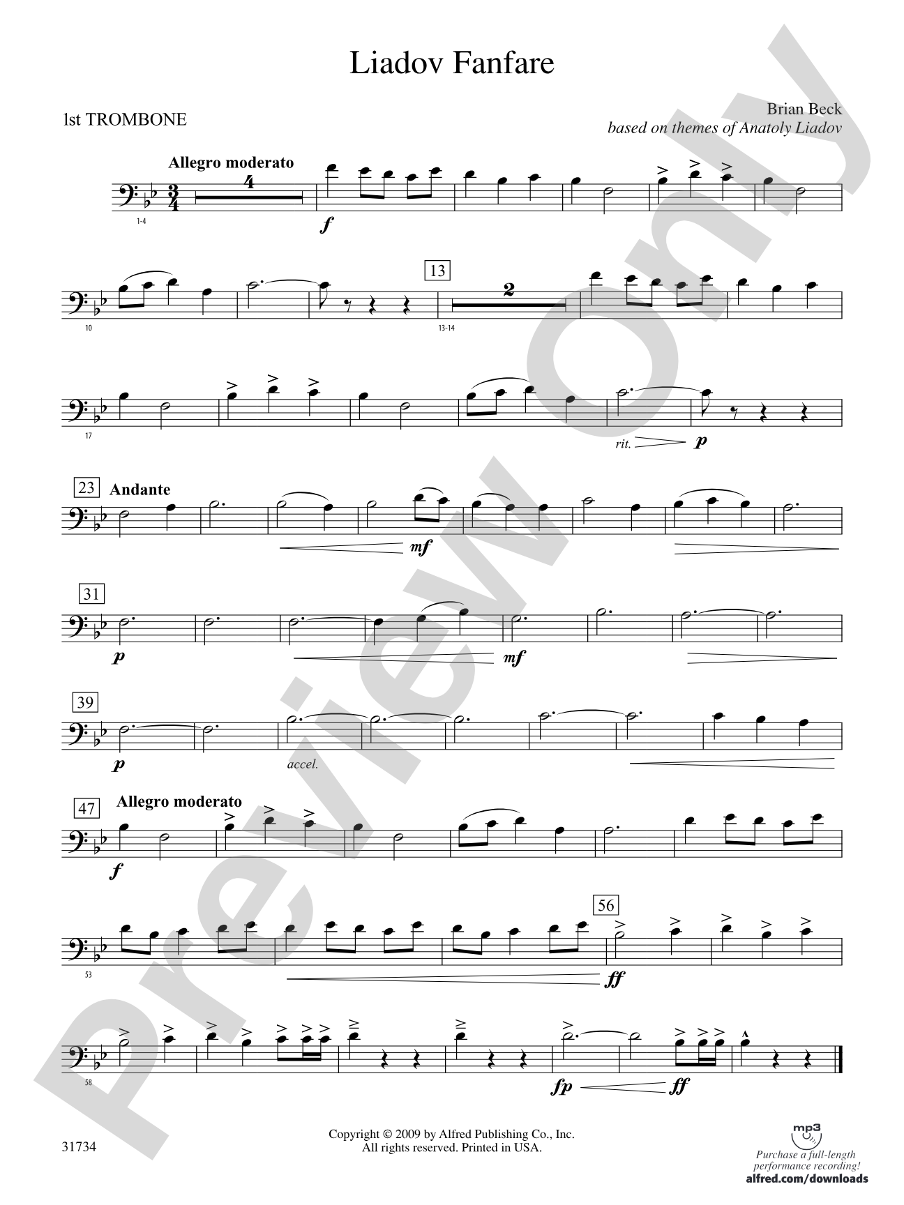 Liadov Fanfare: 1st Trombone