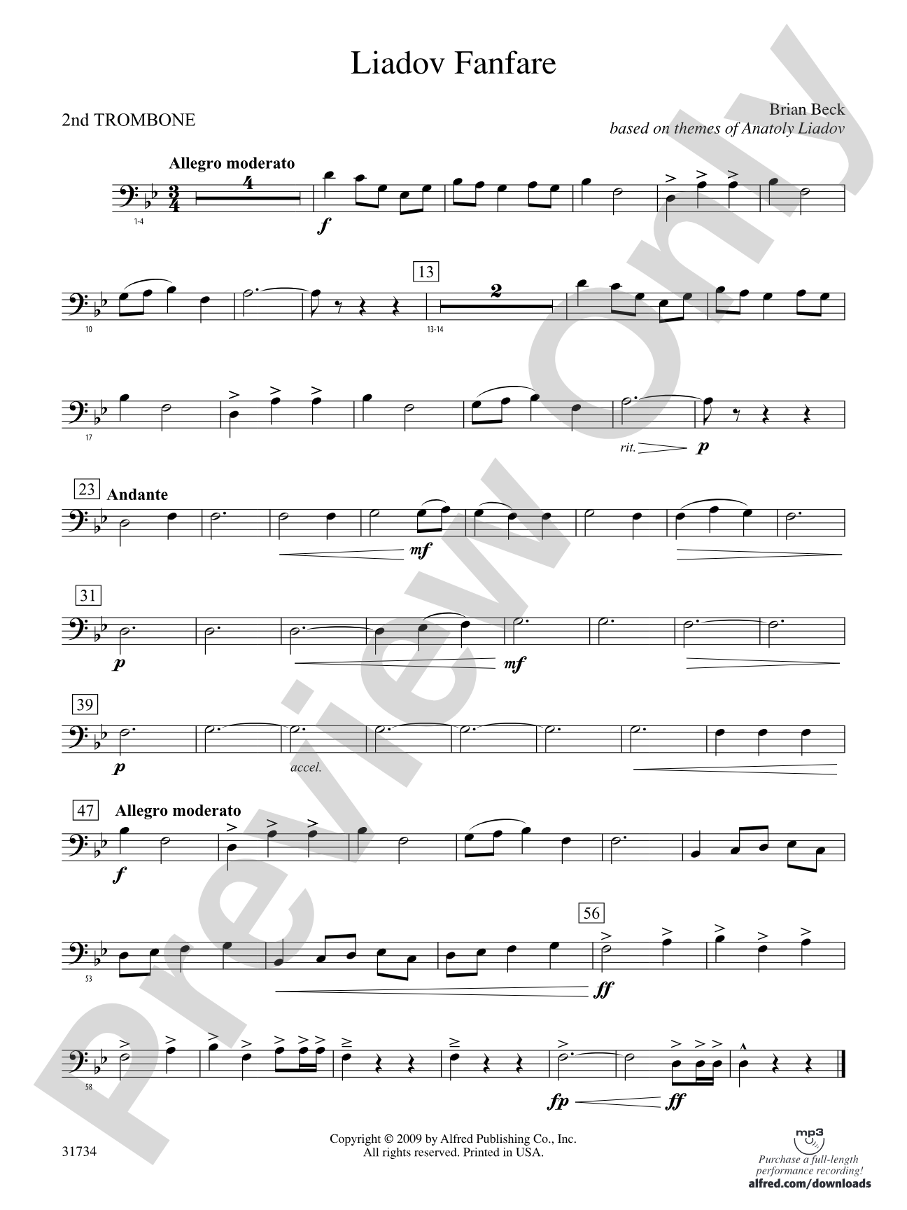 Liadov Fanfare: 2nd Trombone