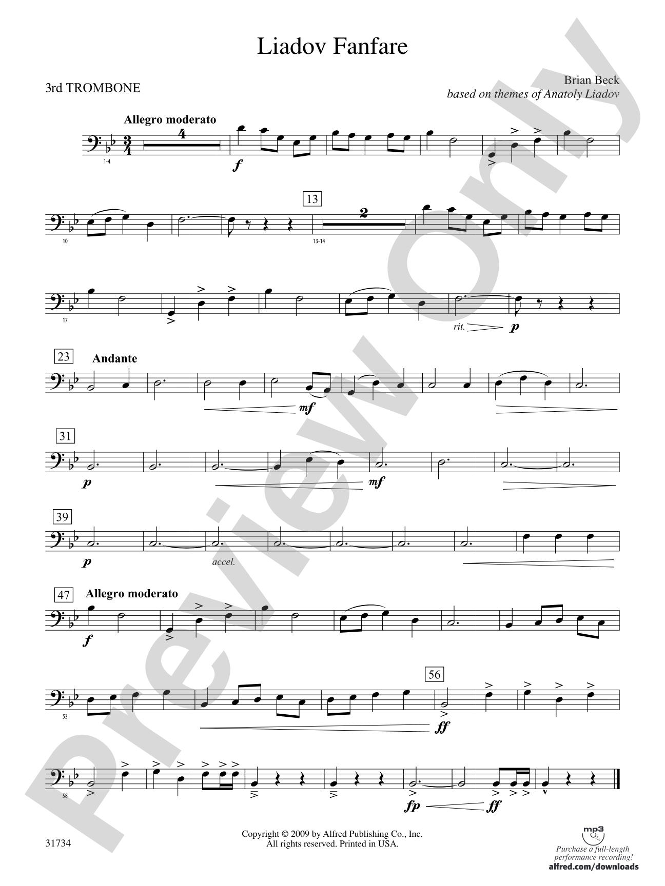 Liadov Fanfare: 3rd Trombone