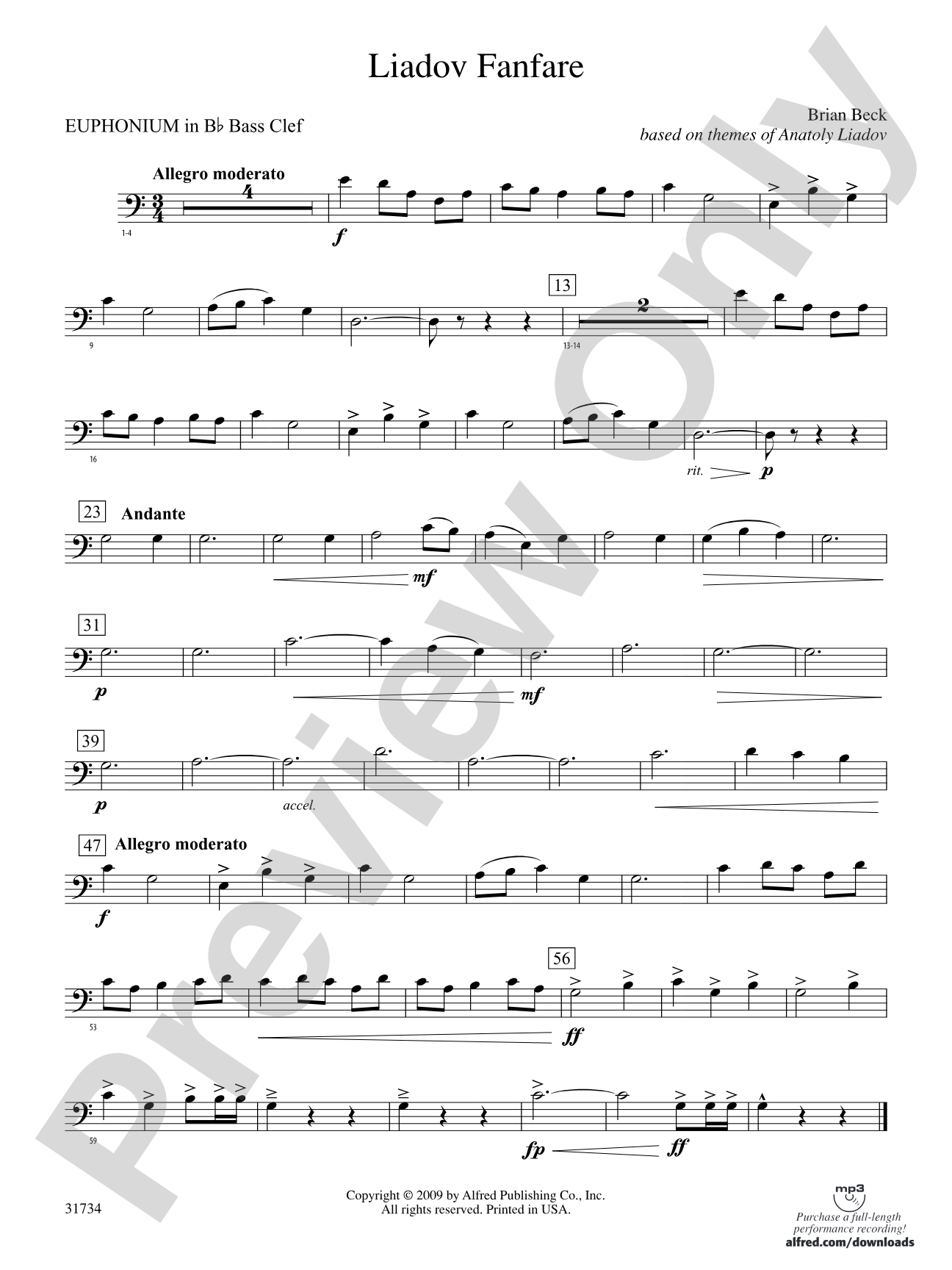 Liadov Fanfare: (wp) B-flat Baritone B.C.