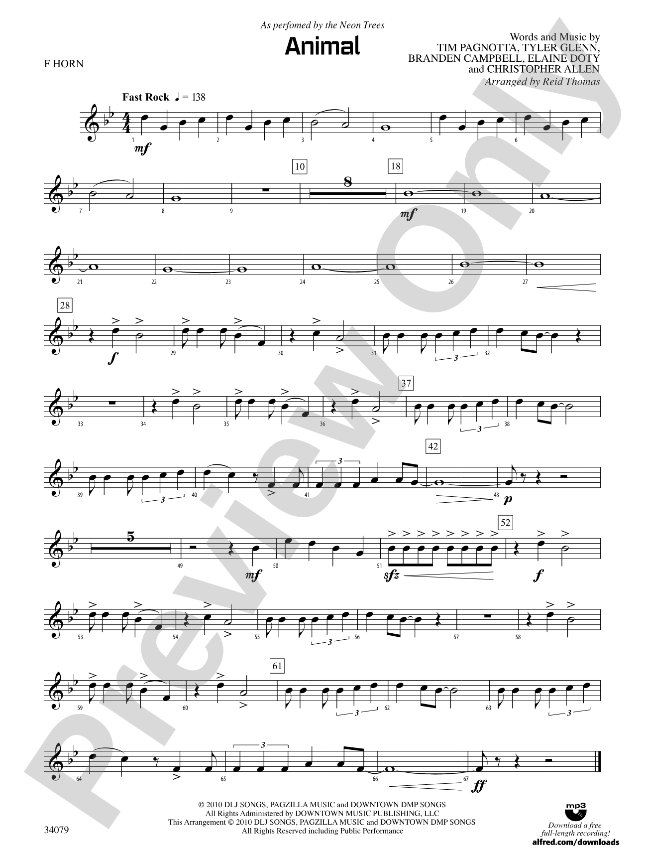 Animal: 1st F Horn