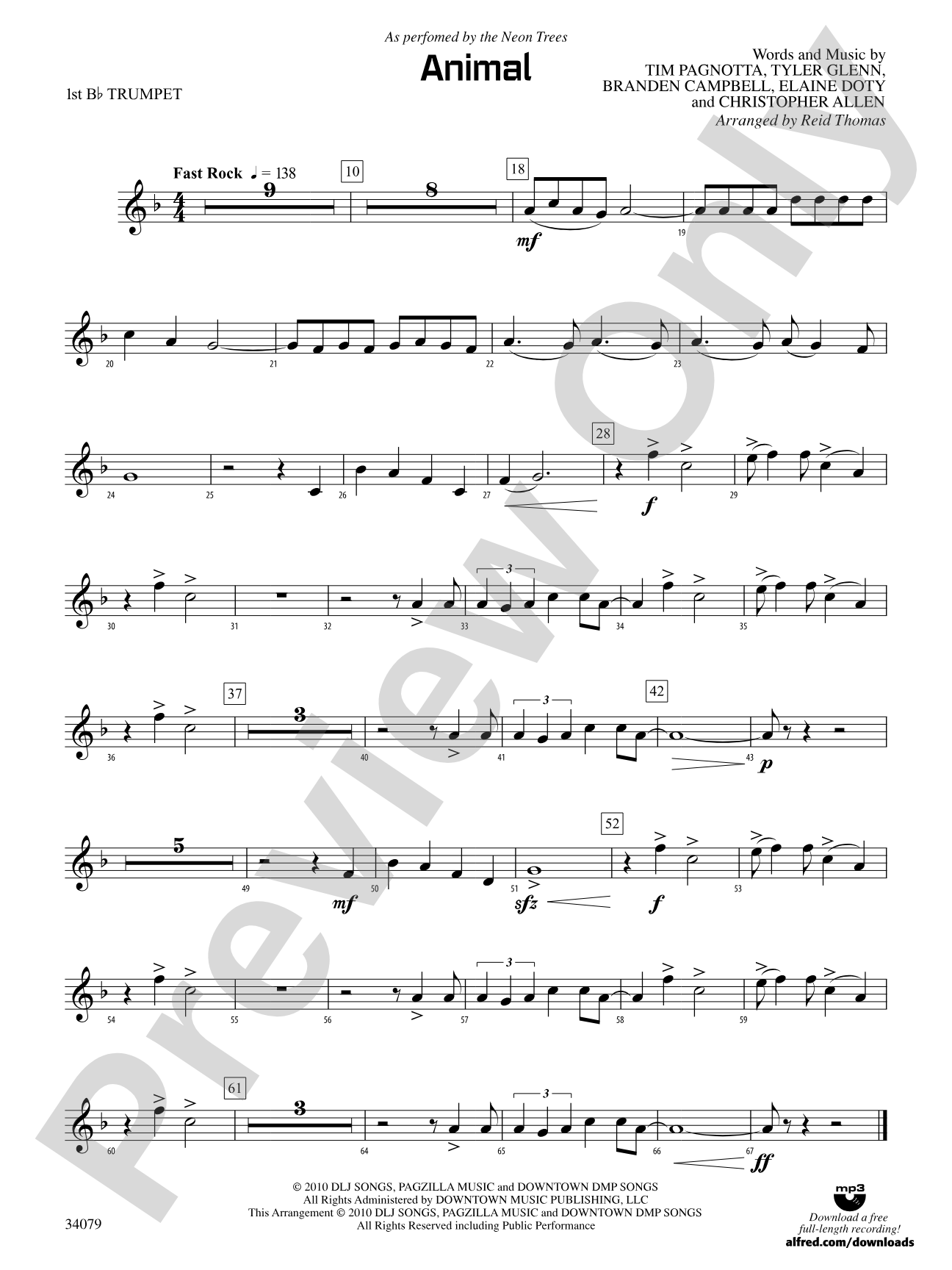 Animal: 1st B-flat Trumpet