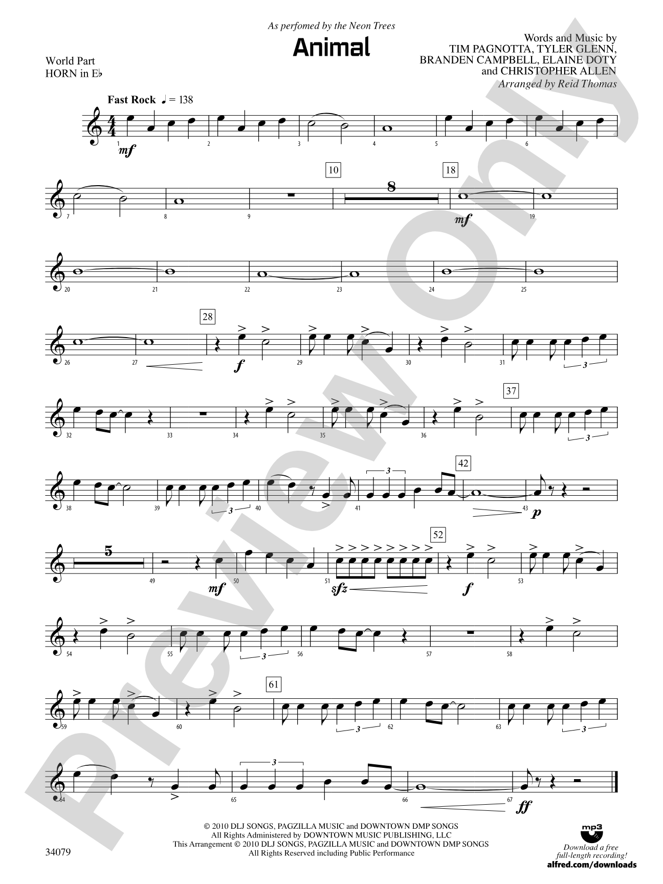 Animal: (wp) 1st Horn in E-flat
