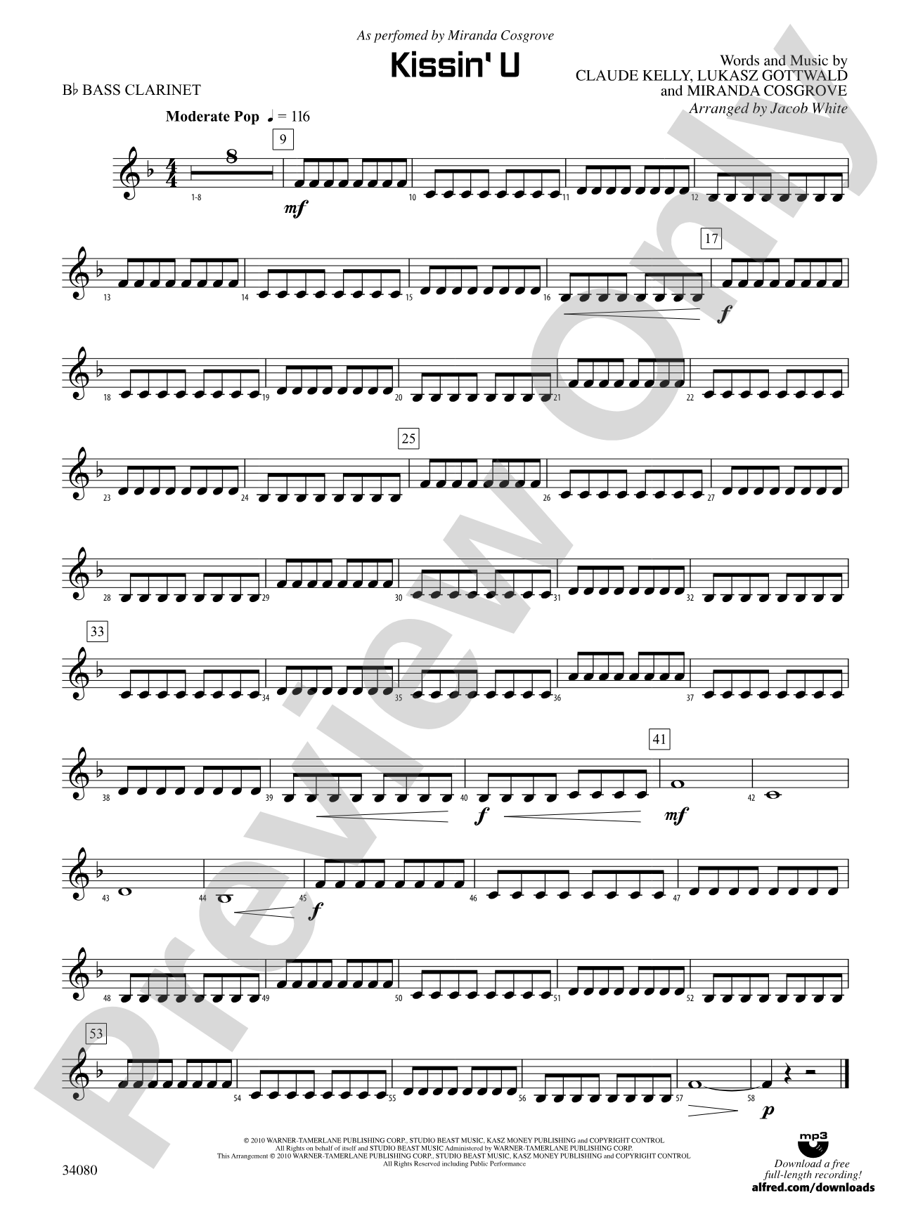 Kissin' U: B-flat Bass Clarinet