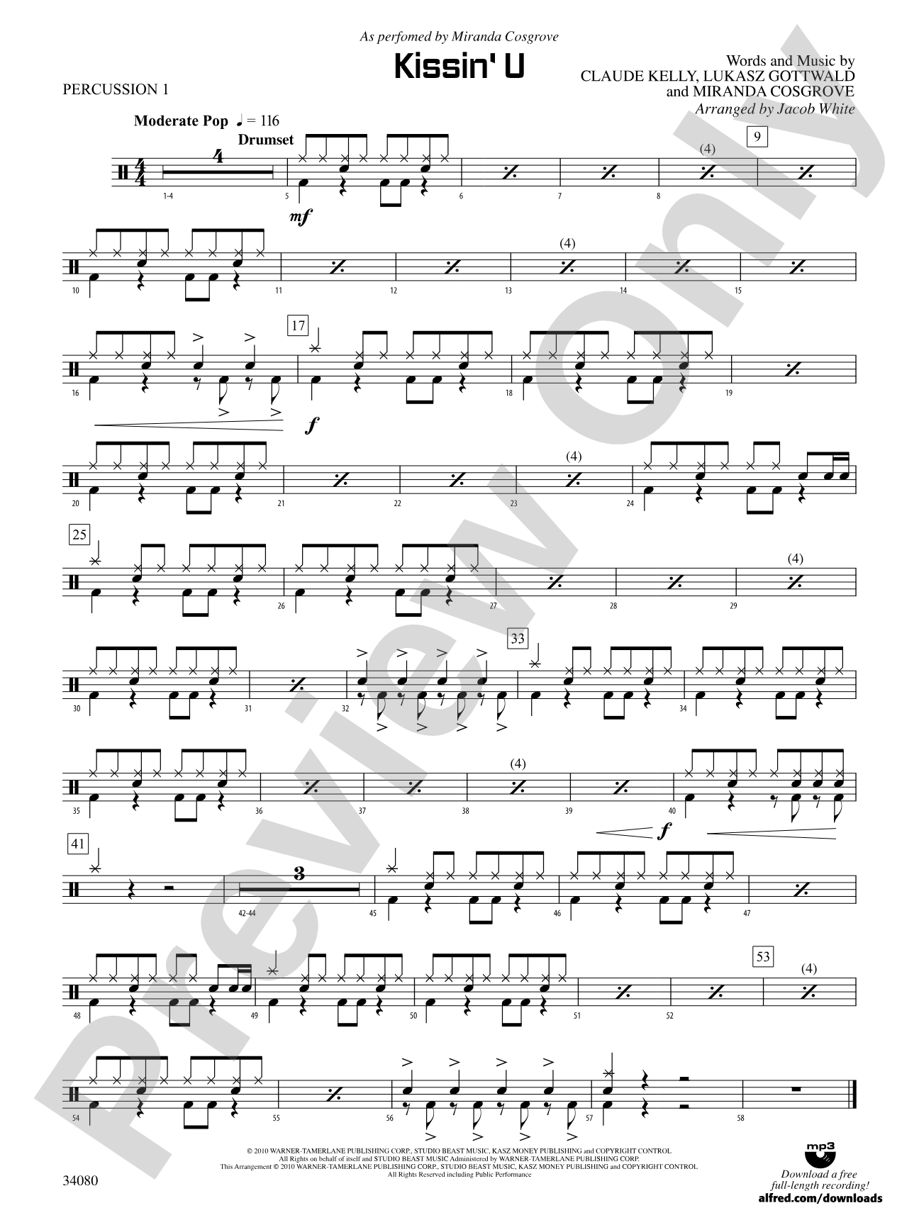Kissin' U: 1st Percussion
