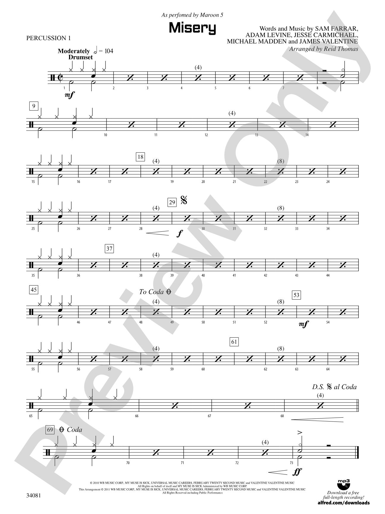 Misery: 1st Percussion