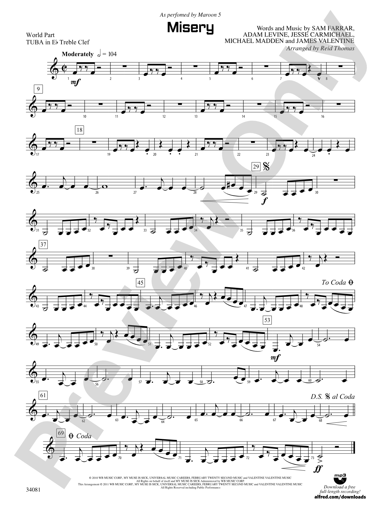 Misery: (wp) E-flat Tuba T.C.