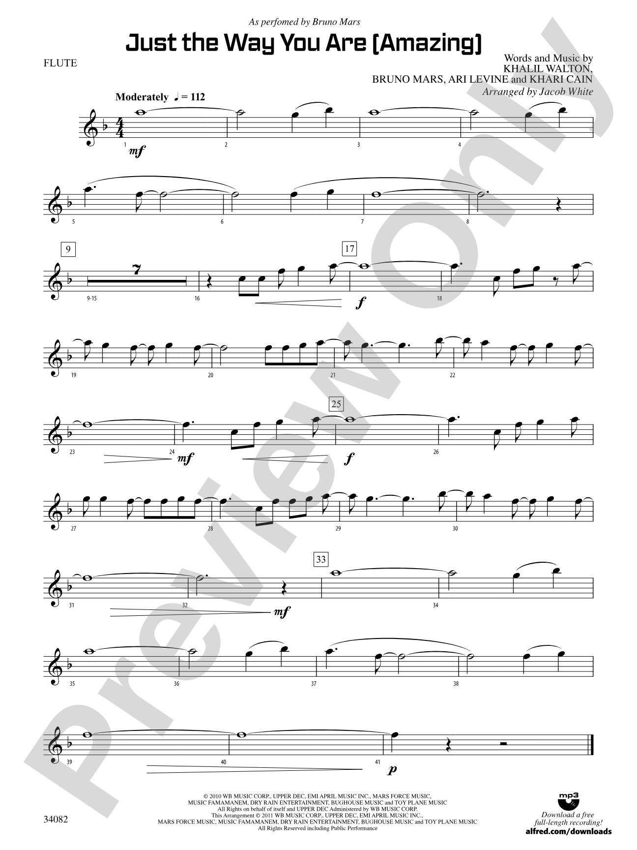 Just the Way You Are (Amazing): Flute