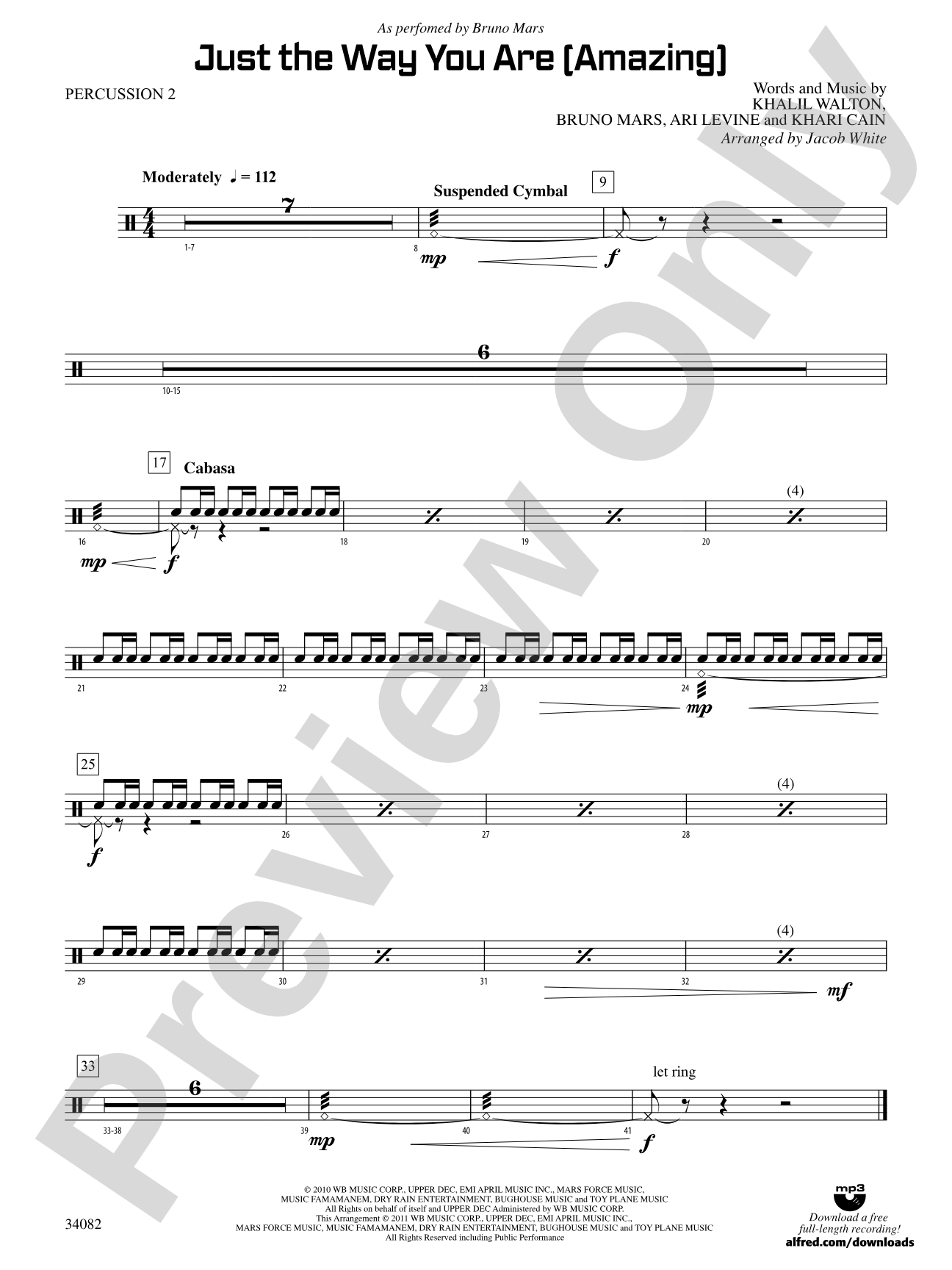 Just the Way You Are (Amazing): 2nd Percussion