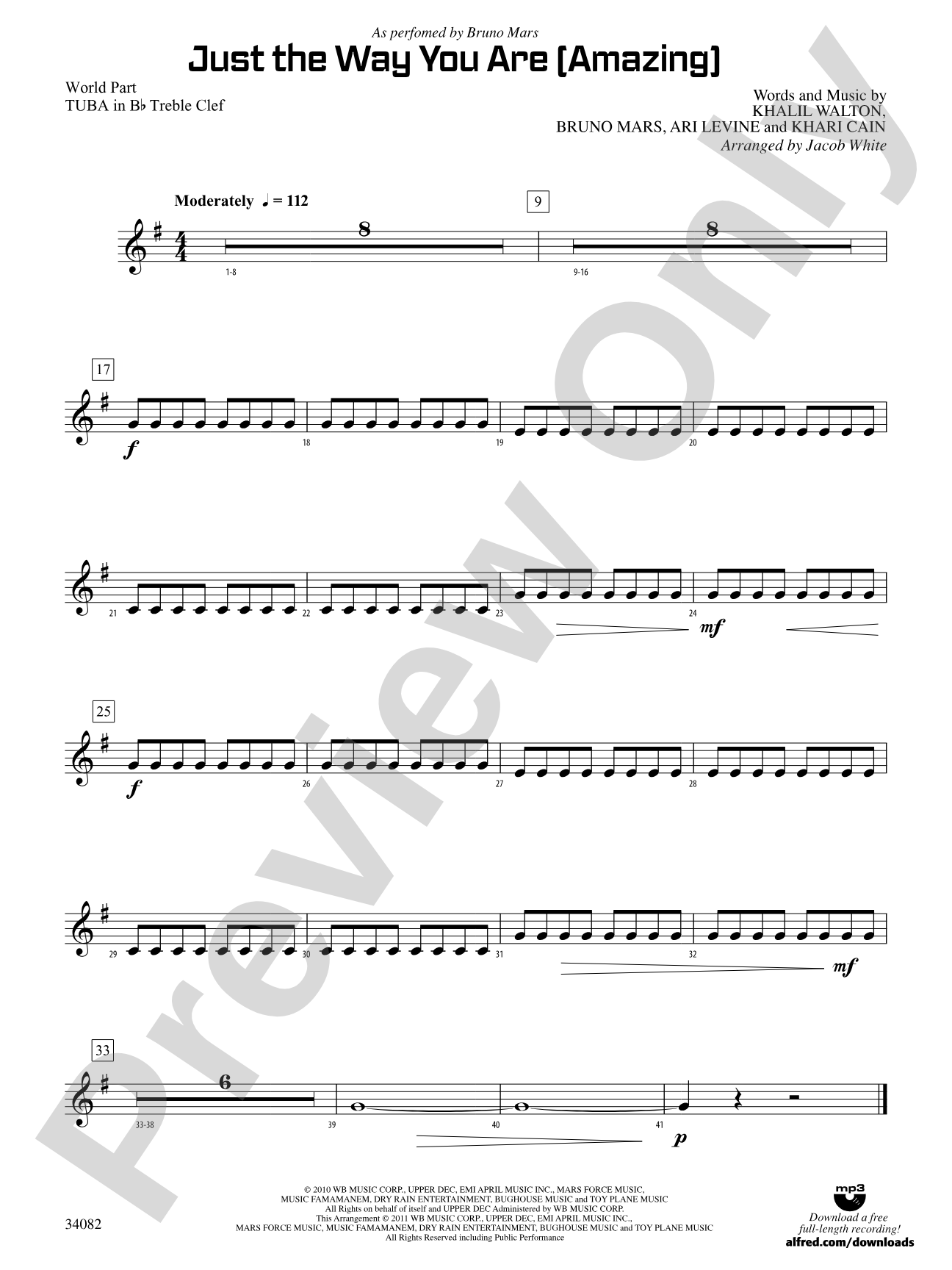 Just the Way You Are (Amazing): (wp) B-flat Tuba T.C.