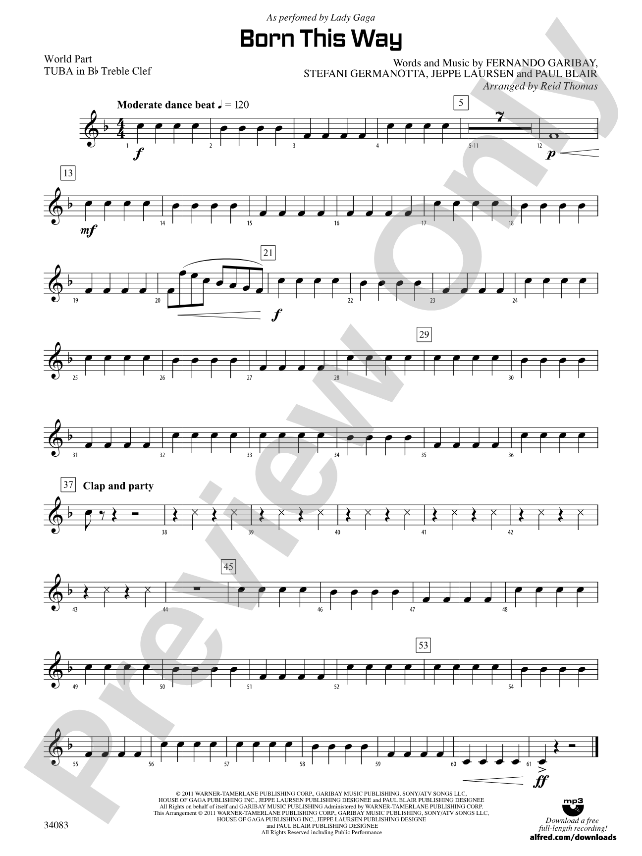 Born This Way: (wp) B-flat Tuba T.C.