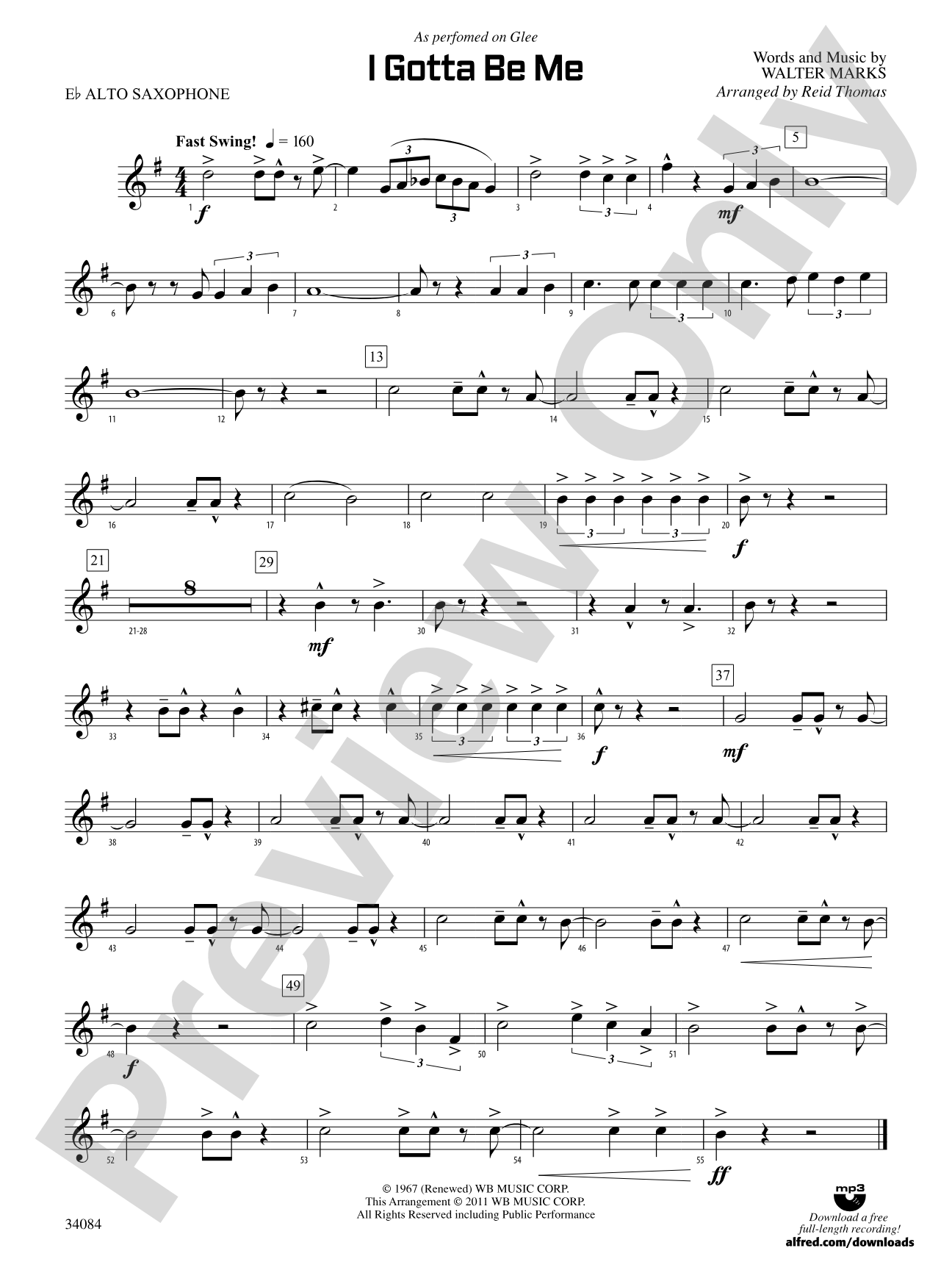 I Gotta Be Me: E-flat Alto Saxophone